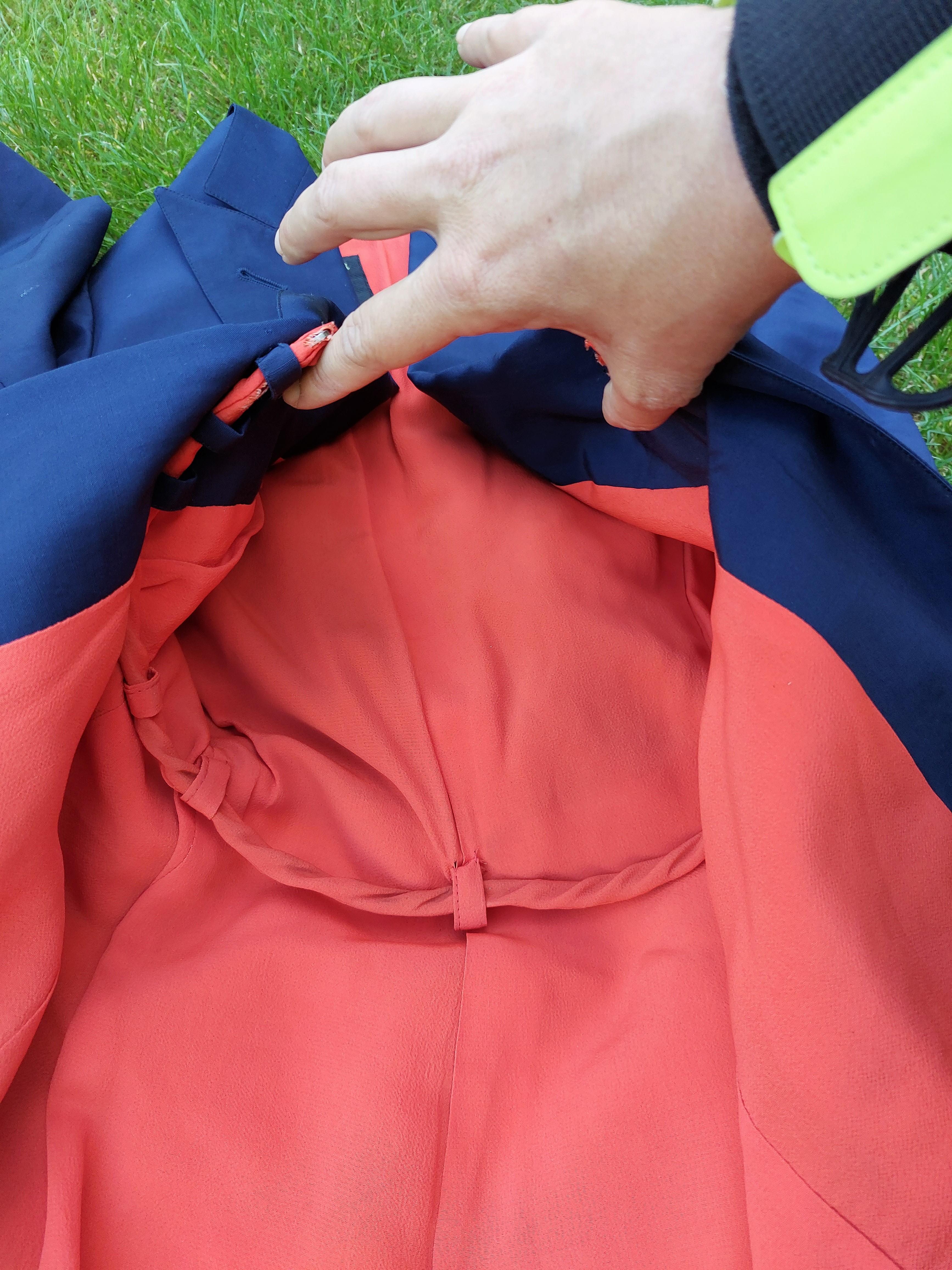 Violet Jean Paul Gaultier Classique Bleu Marine Orange Blazer Formal Blazer Jupe Costume en vente