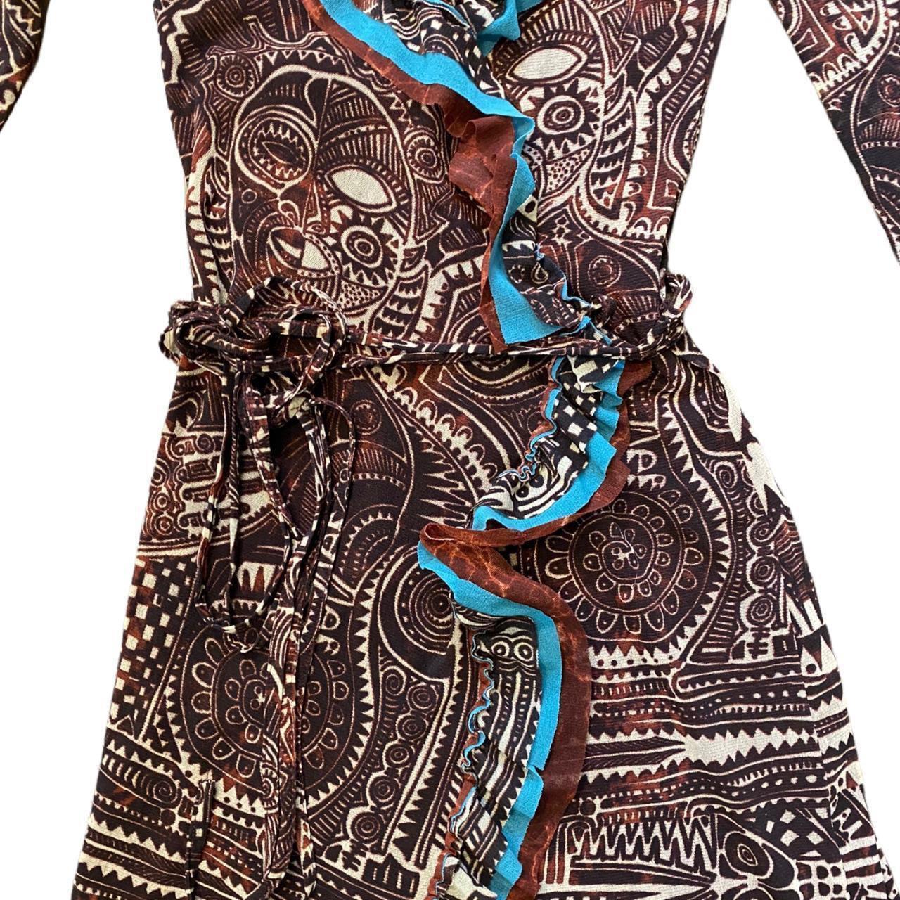 Jean Paul Gaultier Classique Kleid  1990er Jahre Vintage Stammeskunst Aztekisches Wickelkleid Damen im Angebot