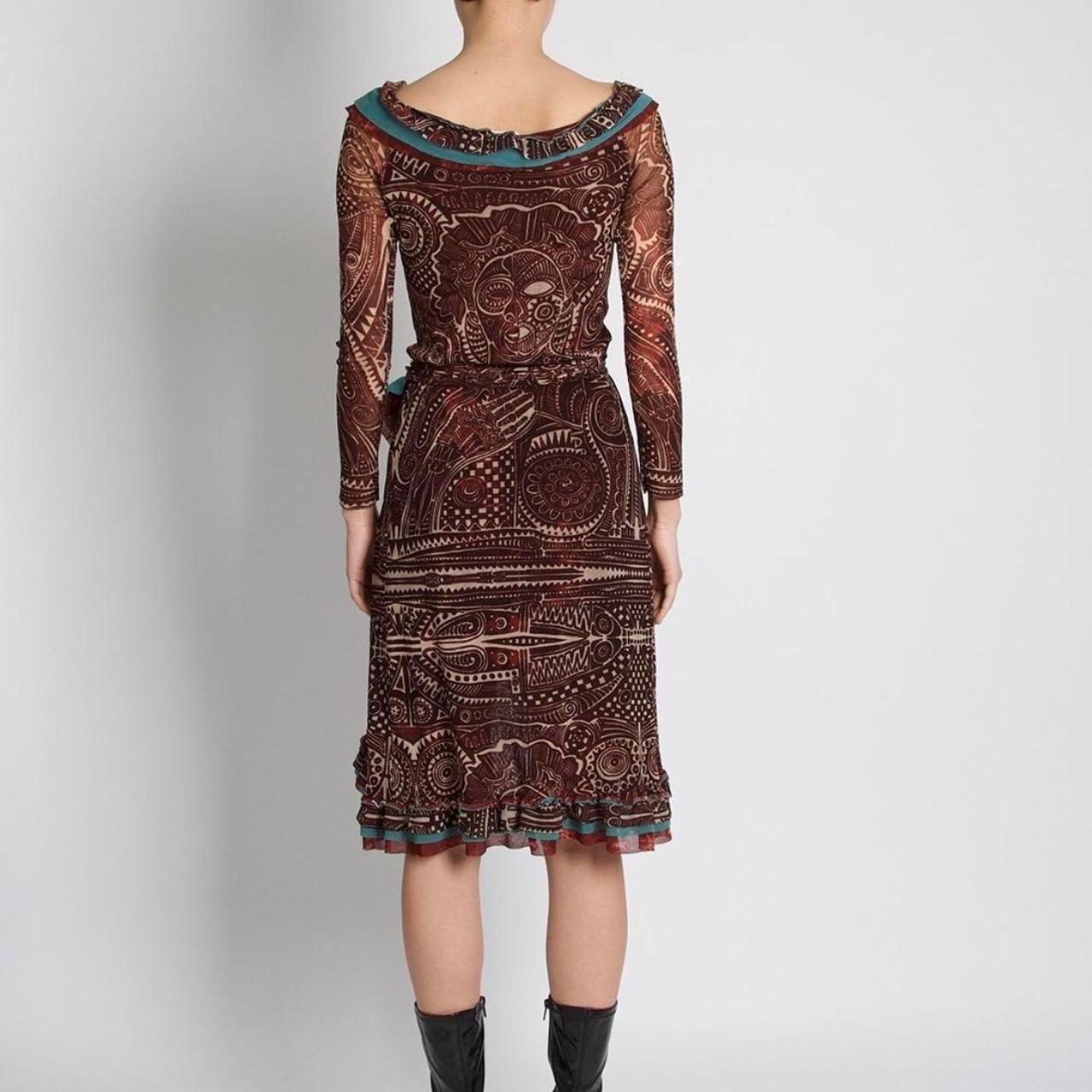 Jean Paul Gaultier Classique Kleid  1990er Jahre Vintage Stammeskunst Aztekisches Wickelkleid im Angebot 4