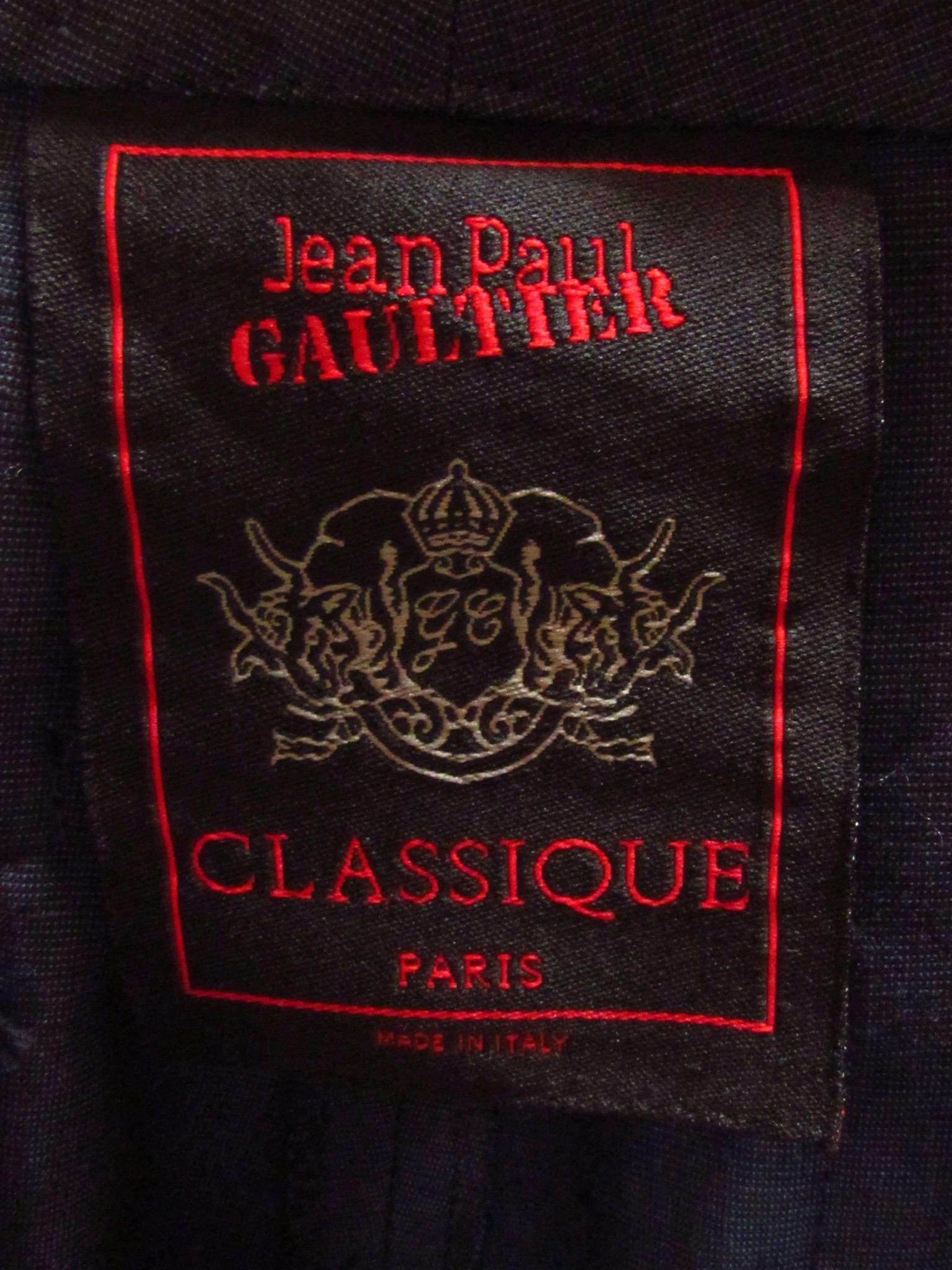 Jean Paul Gaultier Classique Grey-Blue Rayon Pant For Sale 5