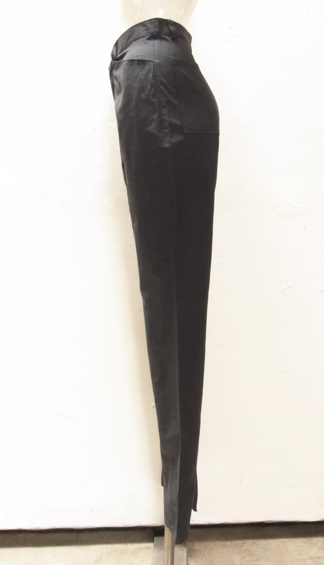 Black Jean Paul Gaultier Classique Grey-Blue Rayon Pant For Sale