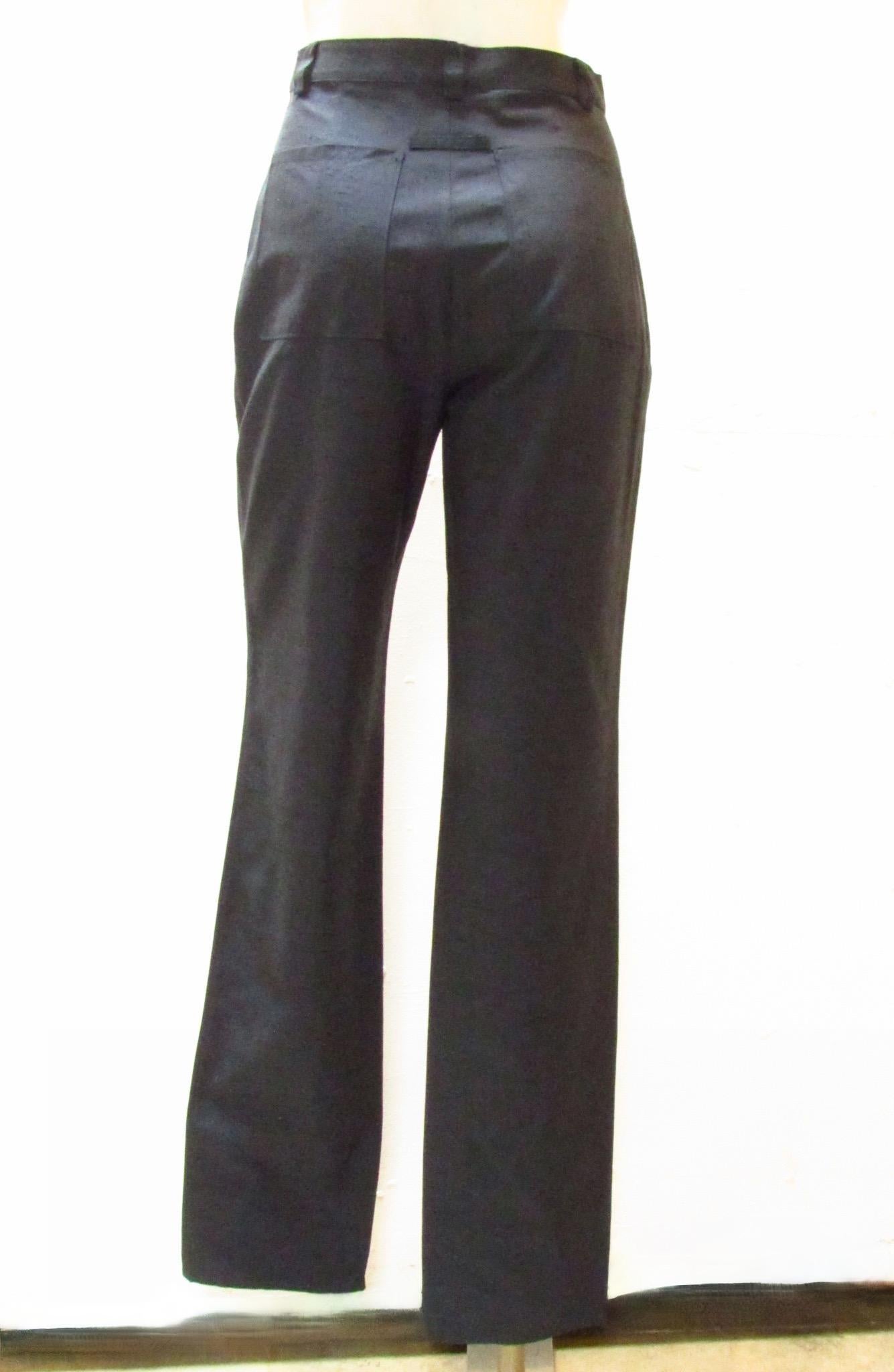 Jean Paul Gaultier Classique Grey-Blue Rayon Pant In New Condition For Sale In Laguna Beach, CA
