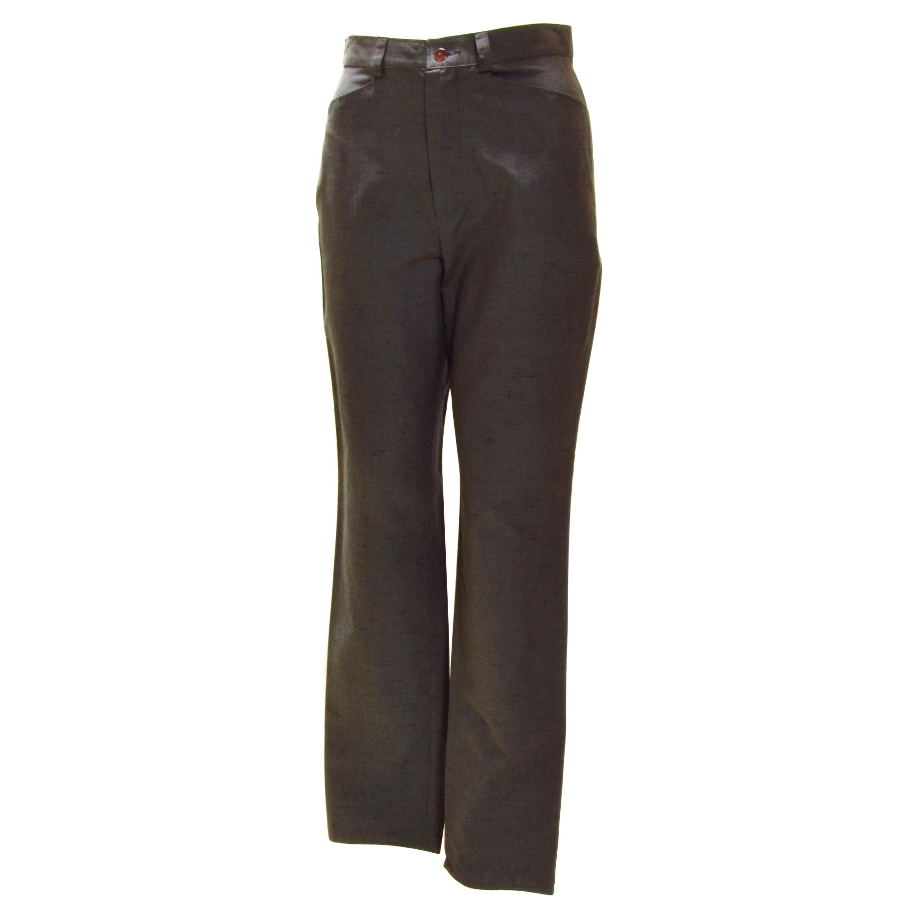 Jean Paul Gaultier Classique Pantalón de rayón gris-azul en venta