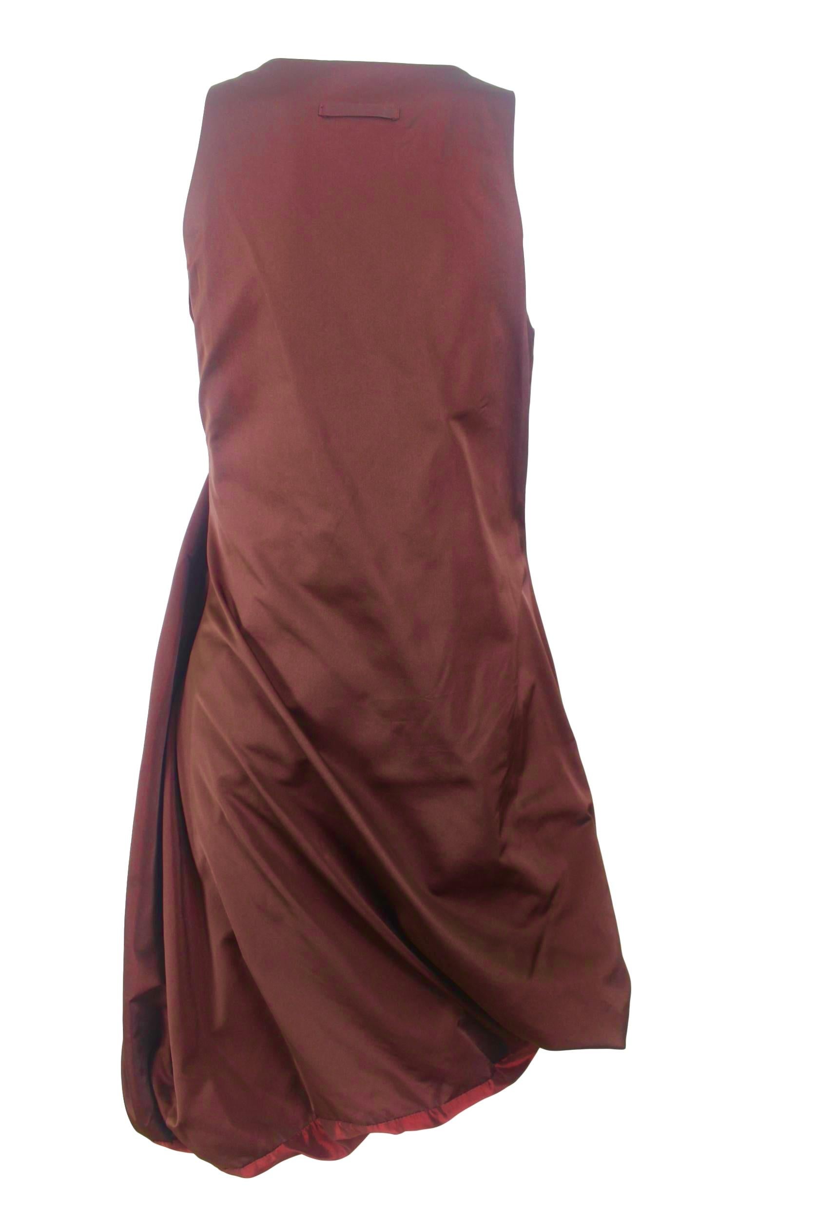 Jean Paul Gaultier Classique Label Bronze Satin Balloon Dress Spring/Summer 2003 For Sale 6
