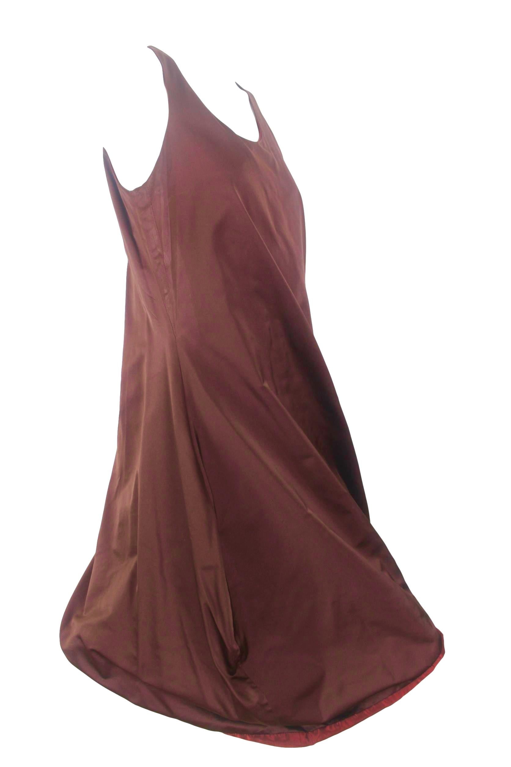 Jean Paul Gaultier Classique Label Bronze Satin Balloon Dress Spring/Summer 2003 For Sale 7