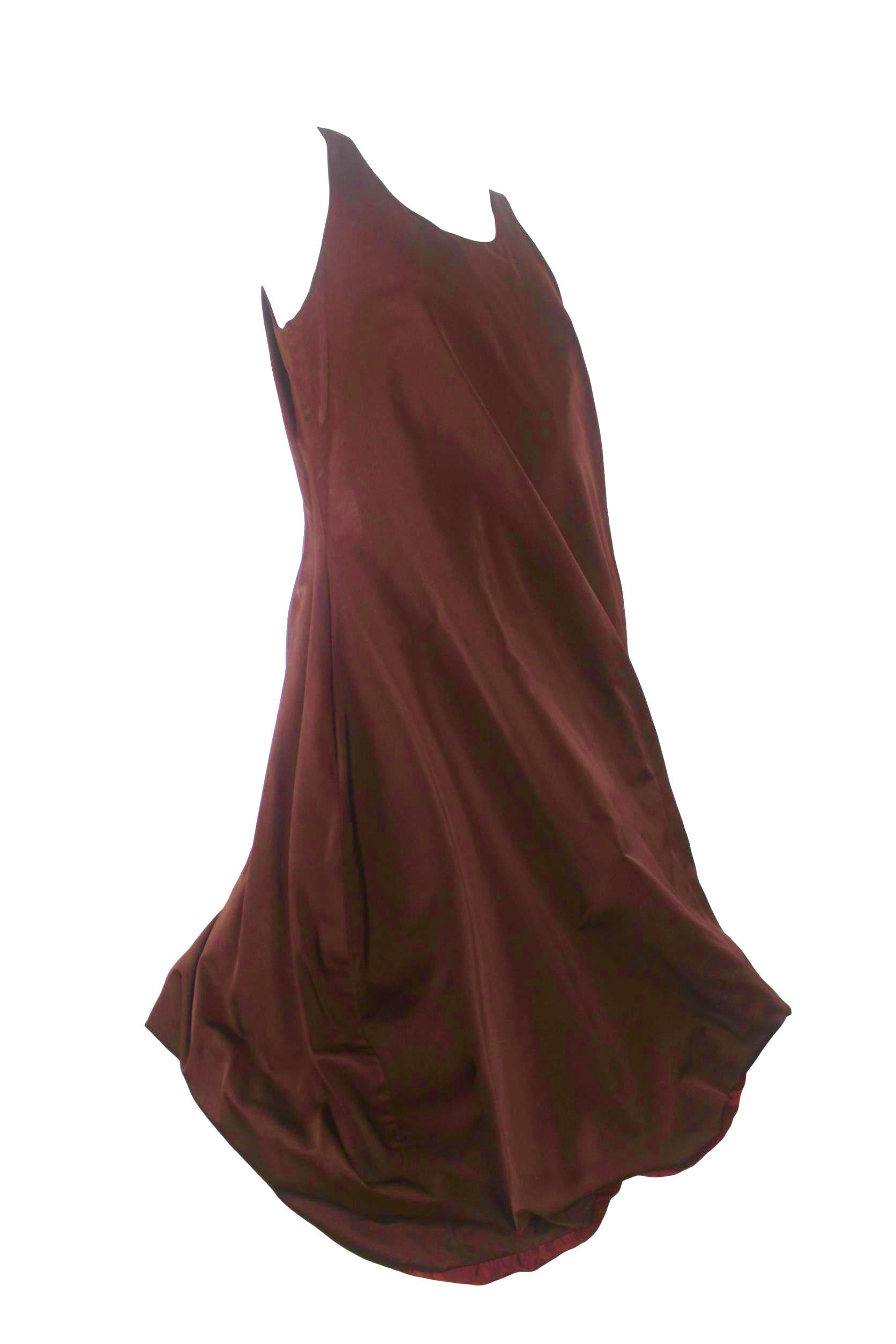 Jean Paul Gaultier Classique Label Bronze Satin Balloon Dress Spring/Summer 2003 In Excellent Condition For Sale In Bath, GB