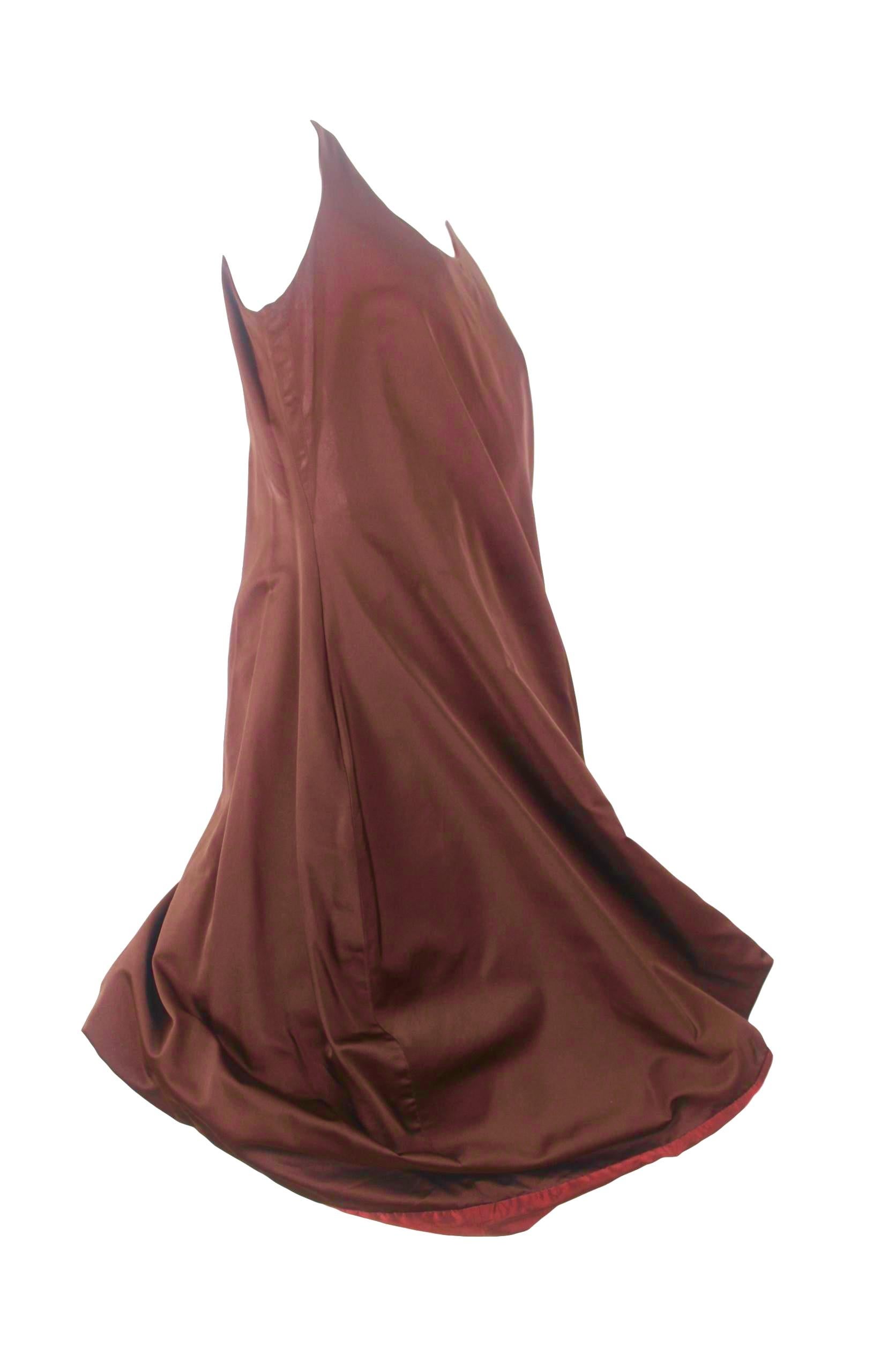 Jean Paul Gaultier Classique Label Bronze Satin Balloon Dress Spring/Summer 2003 For Sale 2