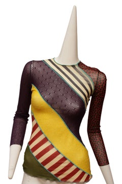 Jean Paul Gaultier Classique Maille Pattern Blocked Mesh Long Sleeve Shirt