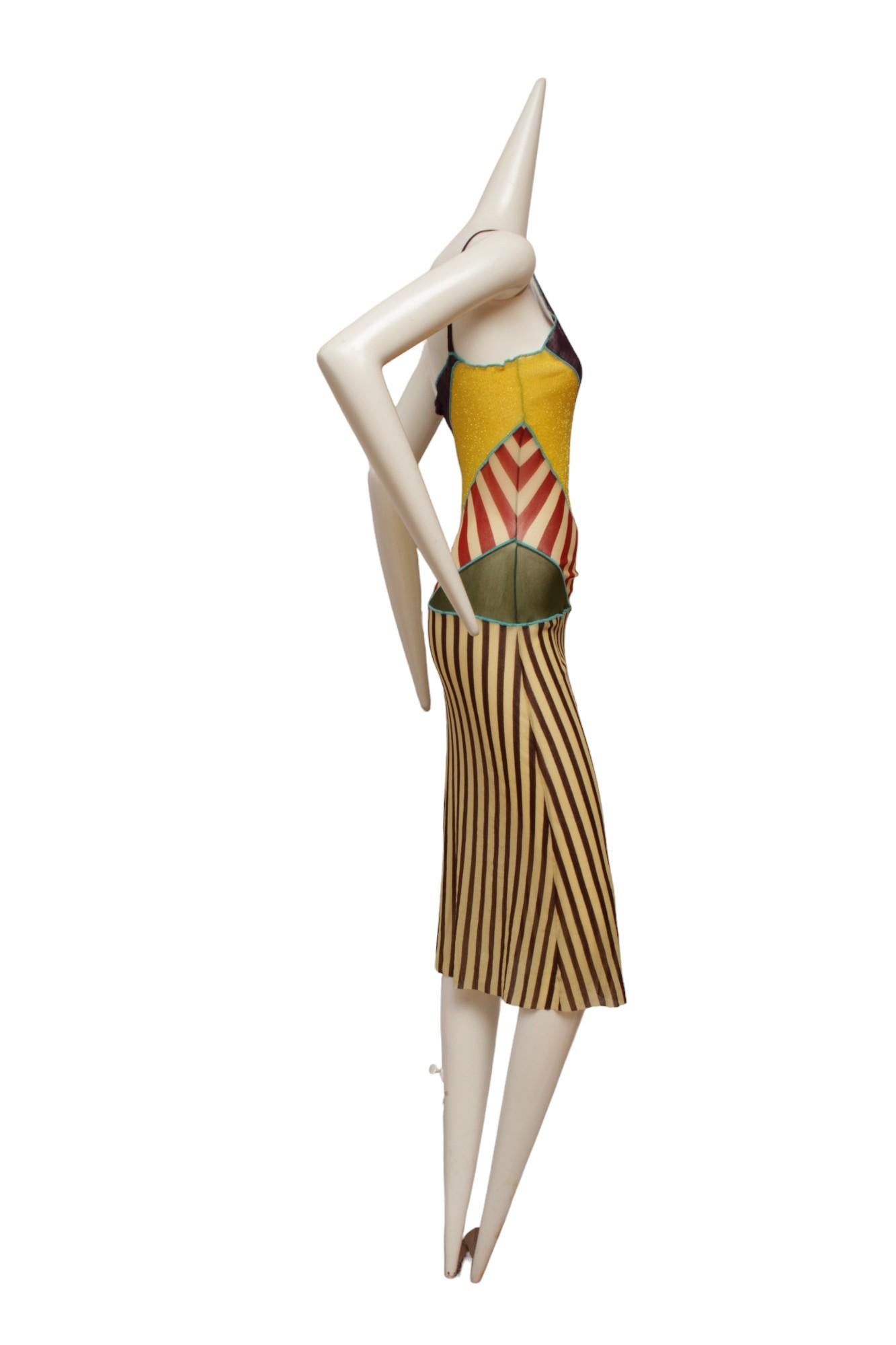 Jean Paul Gaultier Classique Maille Pattern Blocked Tank Dress 6