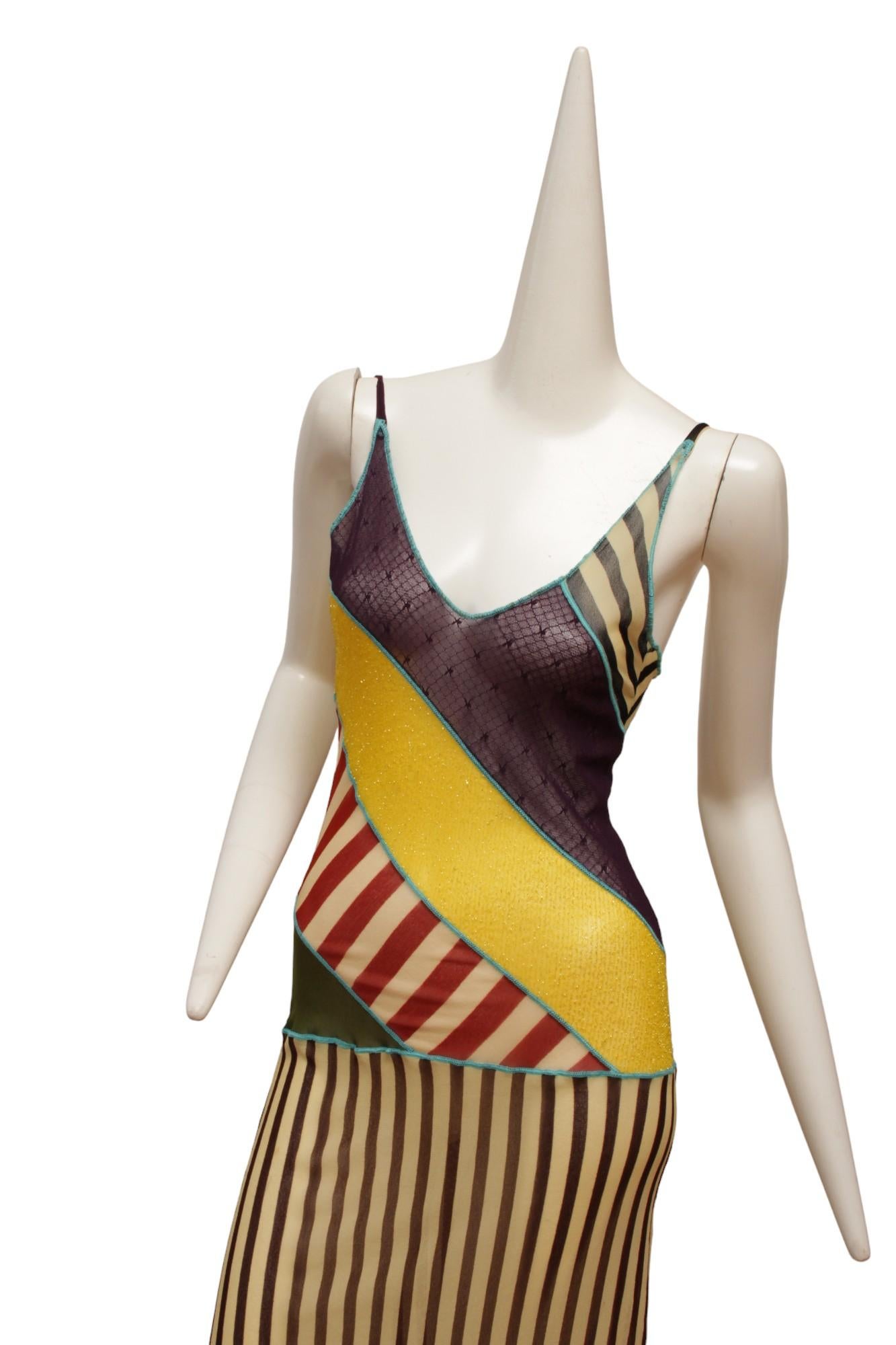 Women's Jean Paul Gaultier Classique Maille Pattern Blocked Tank Dress