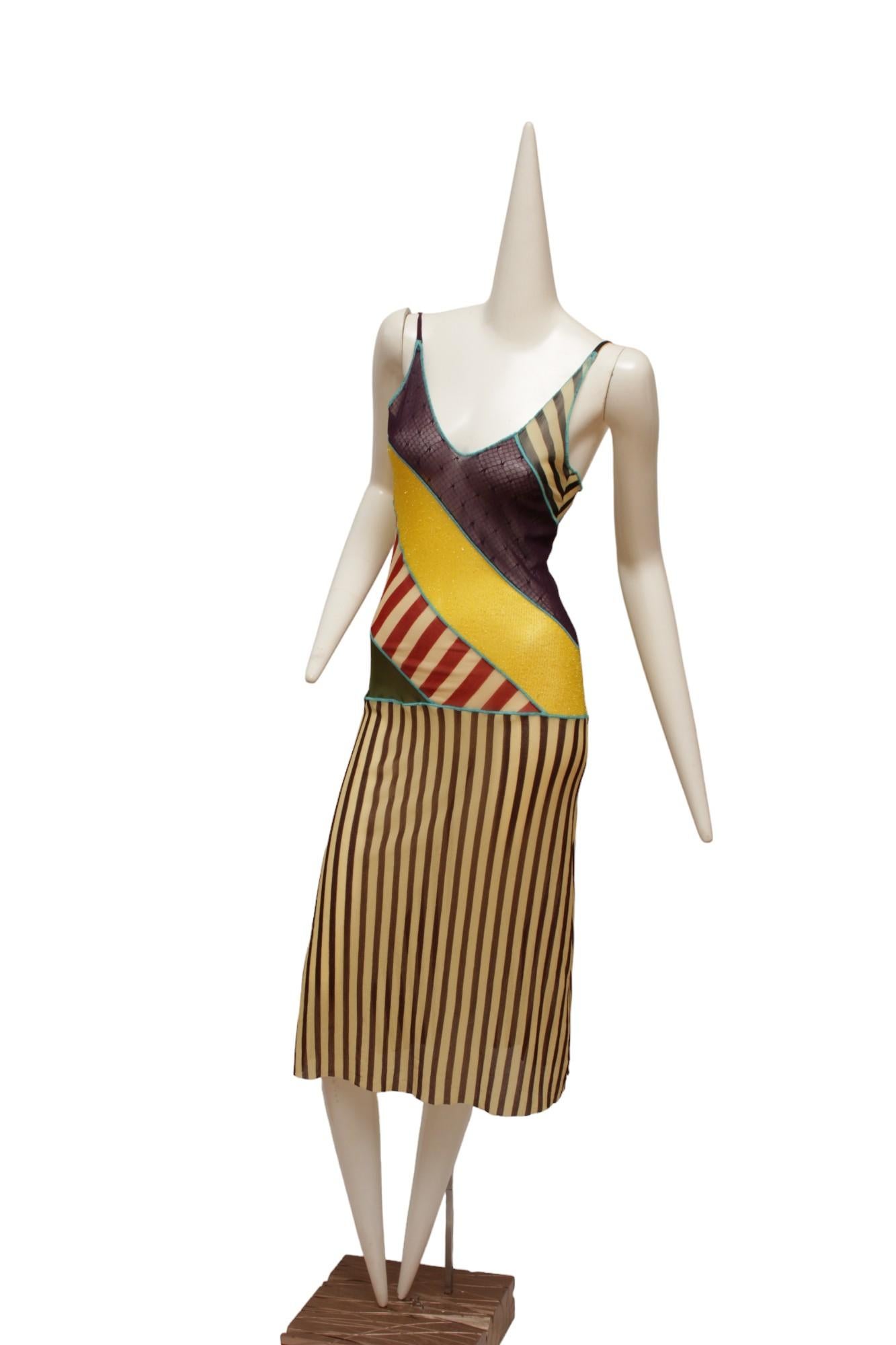 Jean Paul Gaultier Classique Maille Pattern Blocked Tank Dress 2