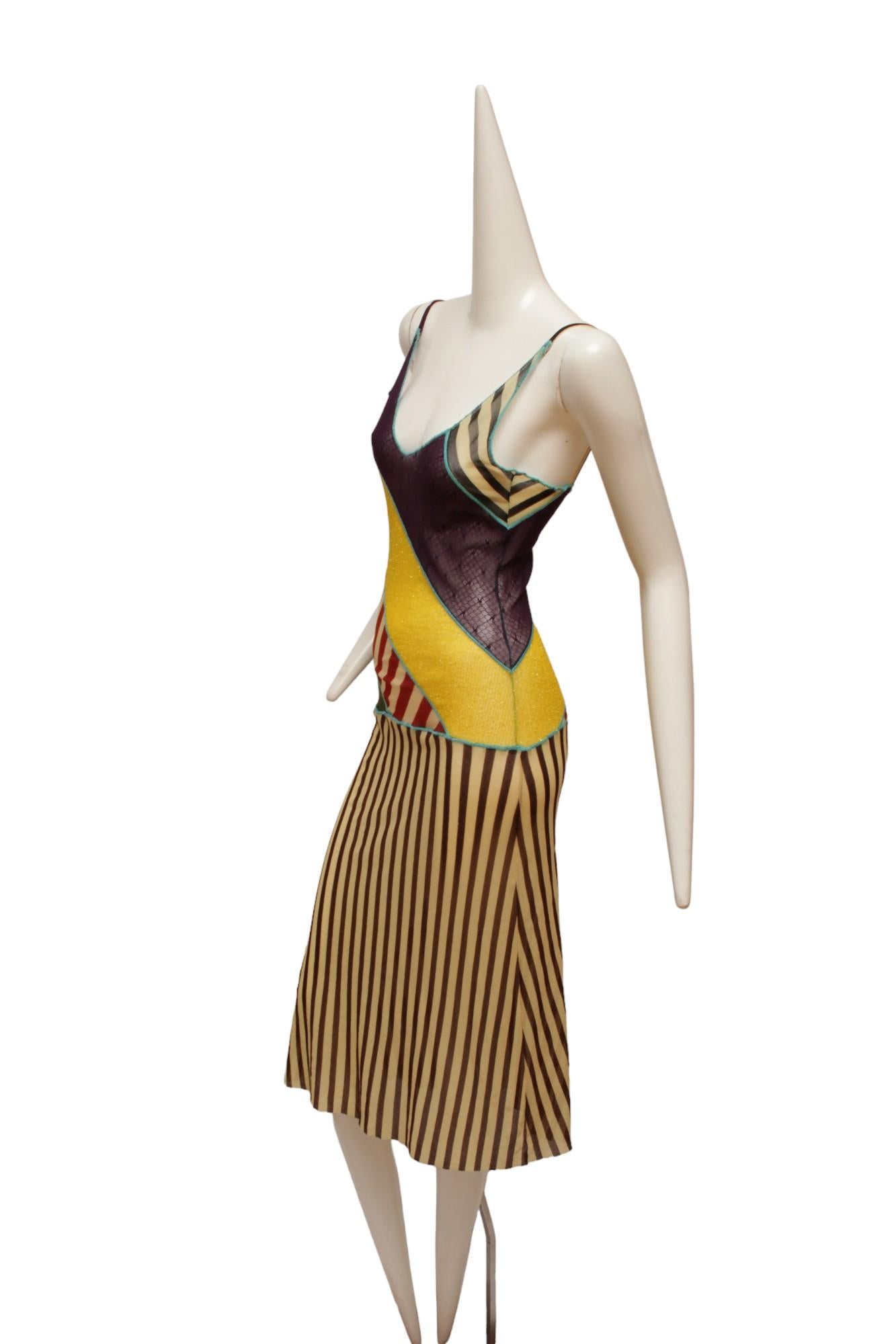 Jean Paul Gaultier Classique Maille Pattern Blocked Tank Dress 3