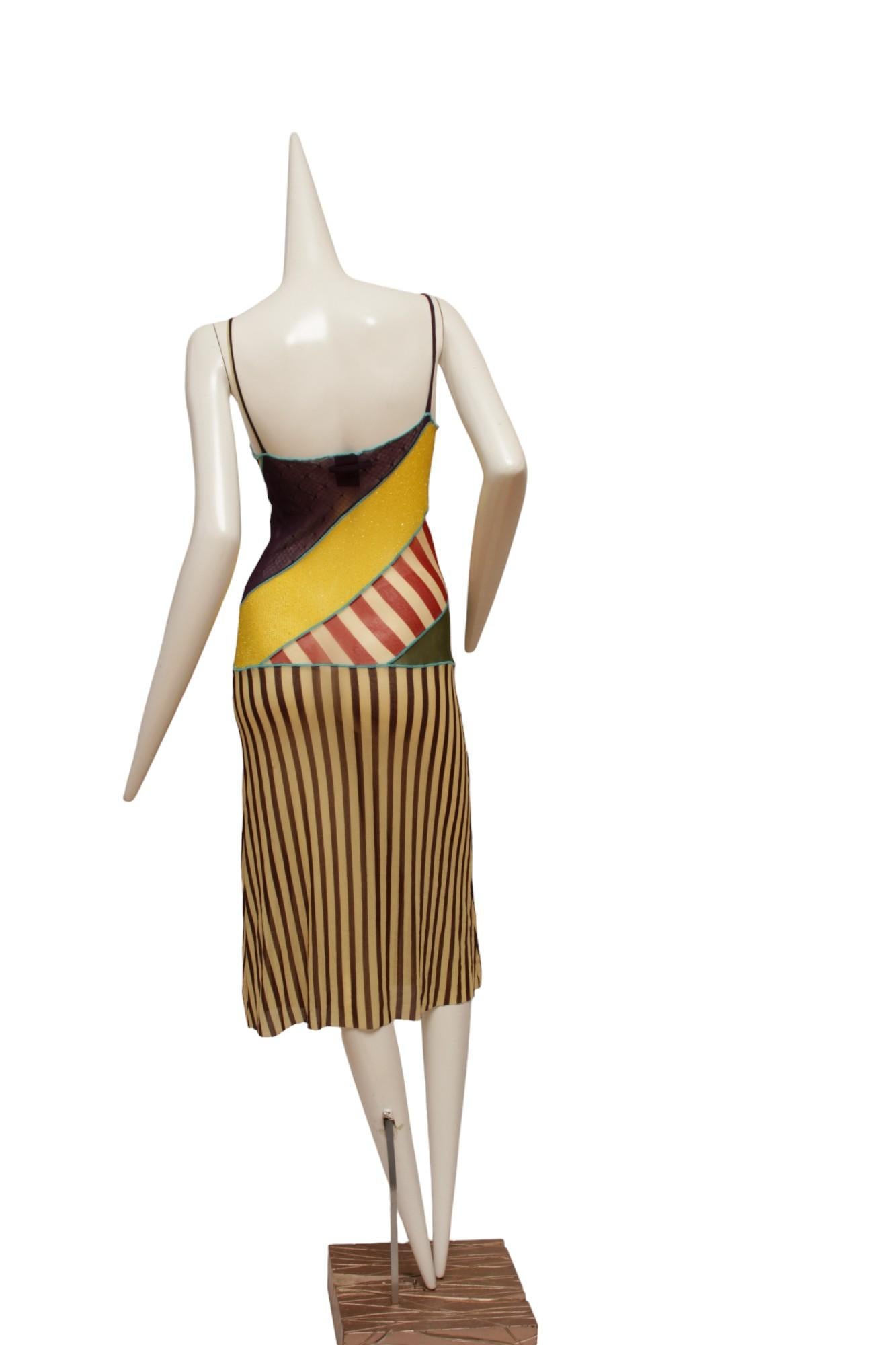 Jean Paul Gaultier Classique Maille Pattern Blocked Tank Dress 4