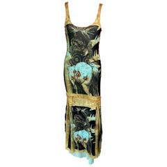 Jean Paul Gaultier Classique F/S 2000 Vintage Halbdurchsichtiges Maxikleid aus Mesh