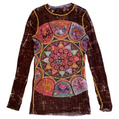 Jean Paul Gaultier Classique Vintage 1998 Astrología Zodiaco Top de malla