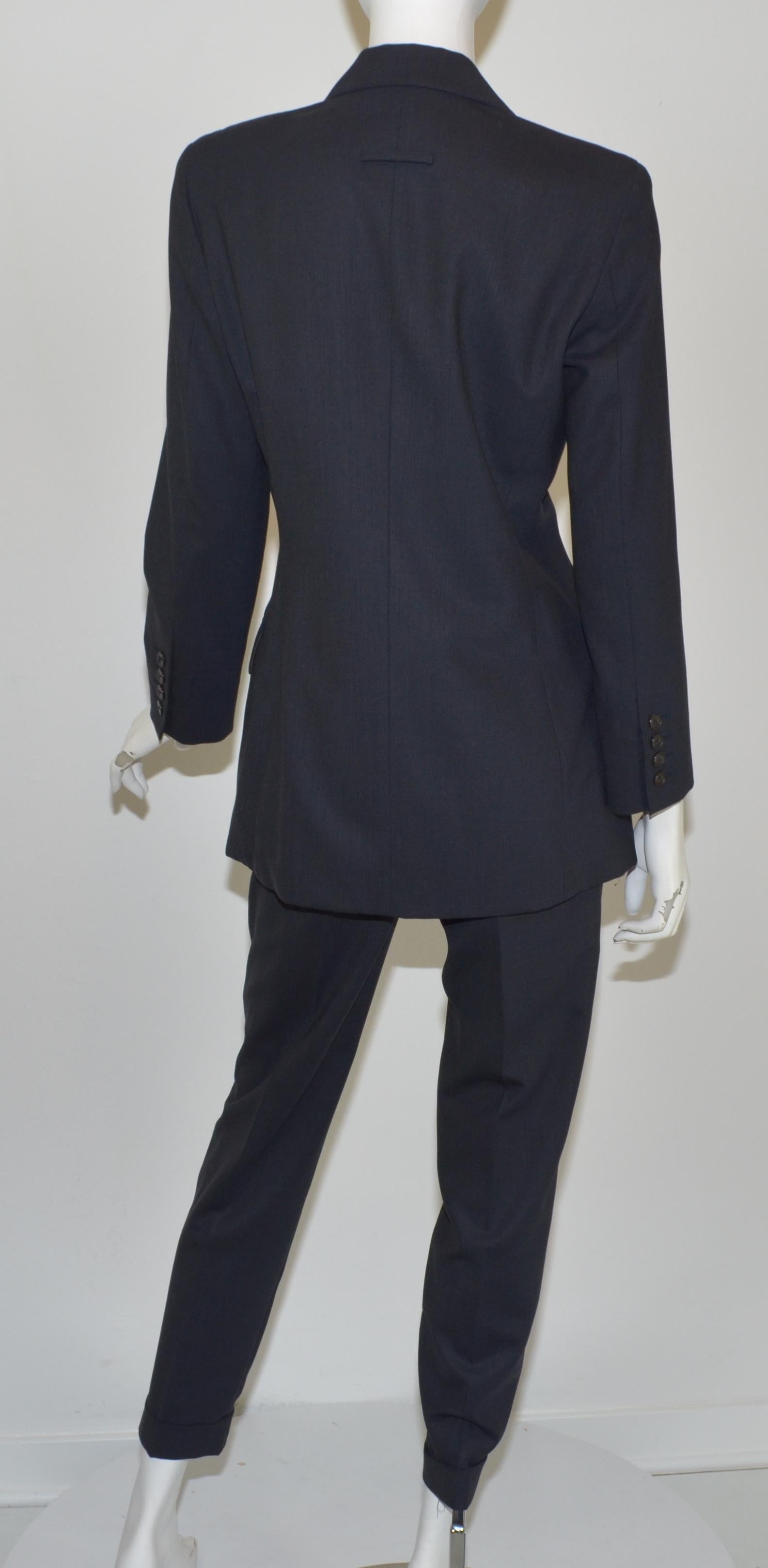 Jean Paul Gaultier Classique Vintage Navy Wolle Hose mit Jacke Anzug im Zustand „Hervorragend“ in Carmel, CA