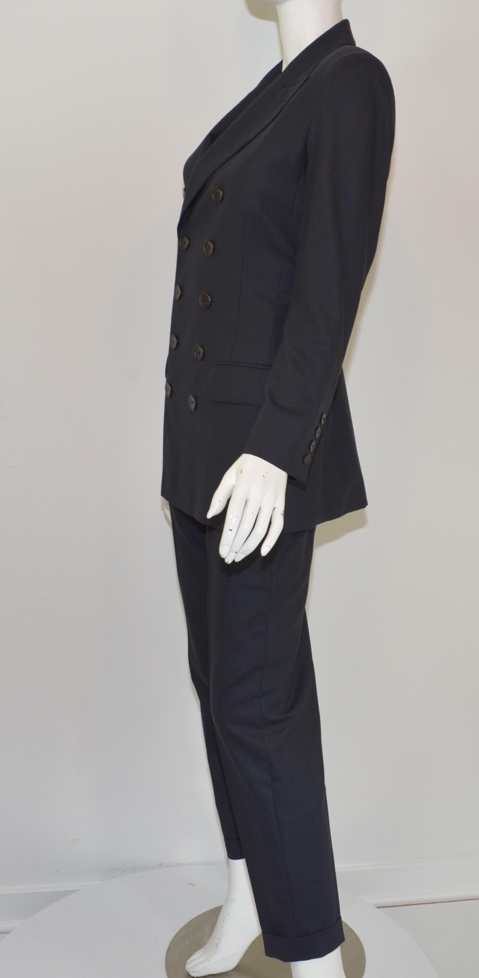 Jean Paul Gaultier Classique Vintage Navy Wolle Hose mit Jacke Anzug Damen