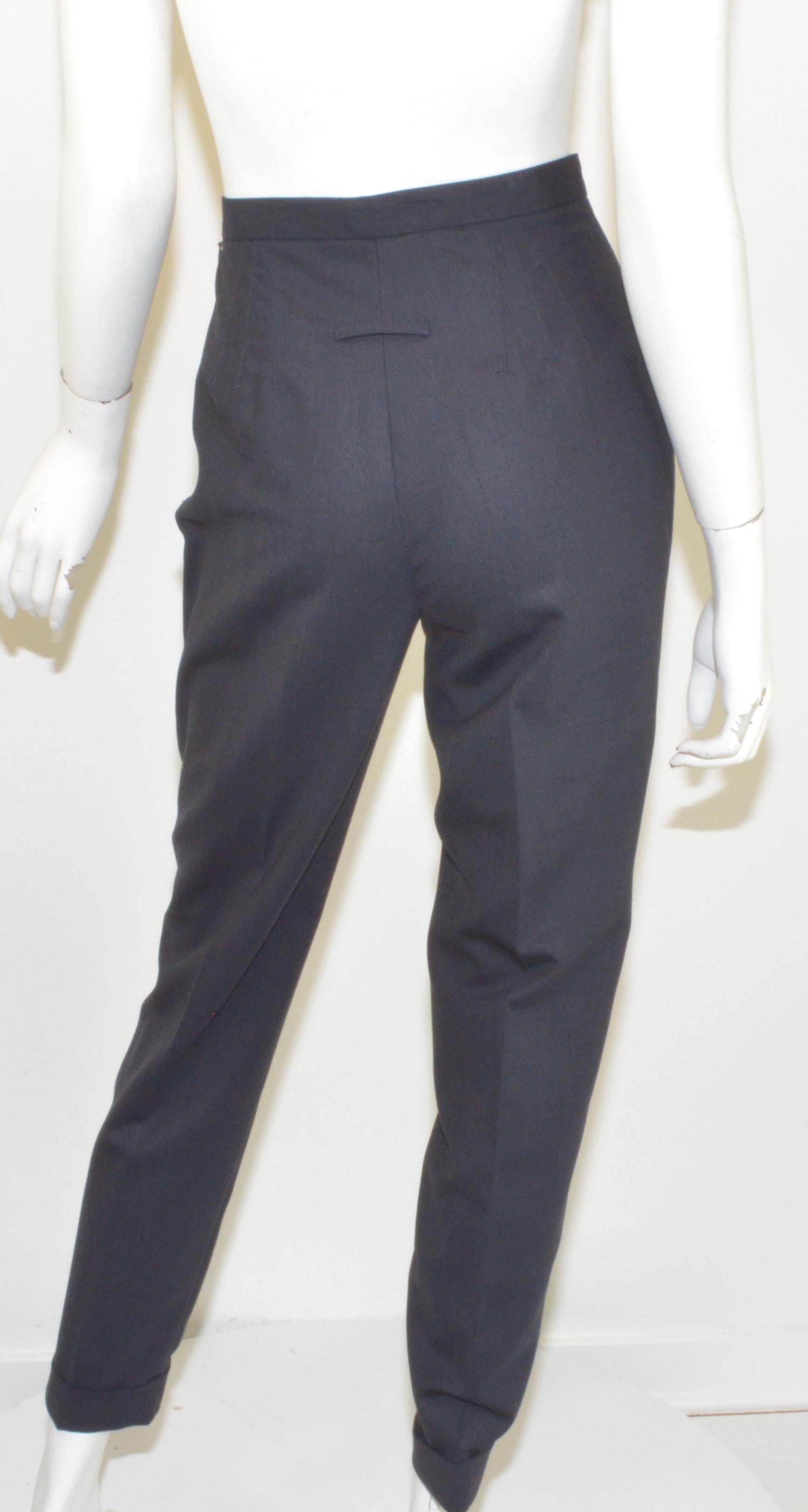 Jean Paul Gaultier Classique Vintage Navy Wool Pant with Jacket Suit In Excellent Condition In Carmel, CA