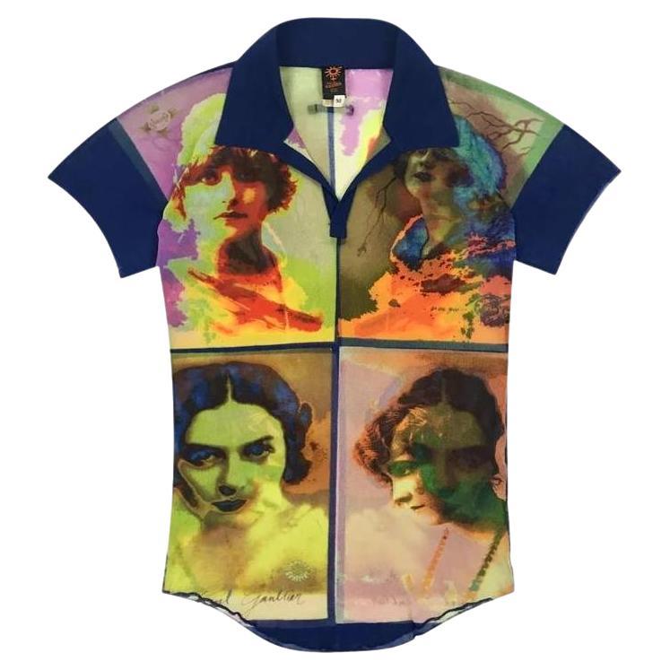 Jean Paul Gaultier Sammler Pop Art Vintage Mesh Top im Angebot
