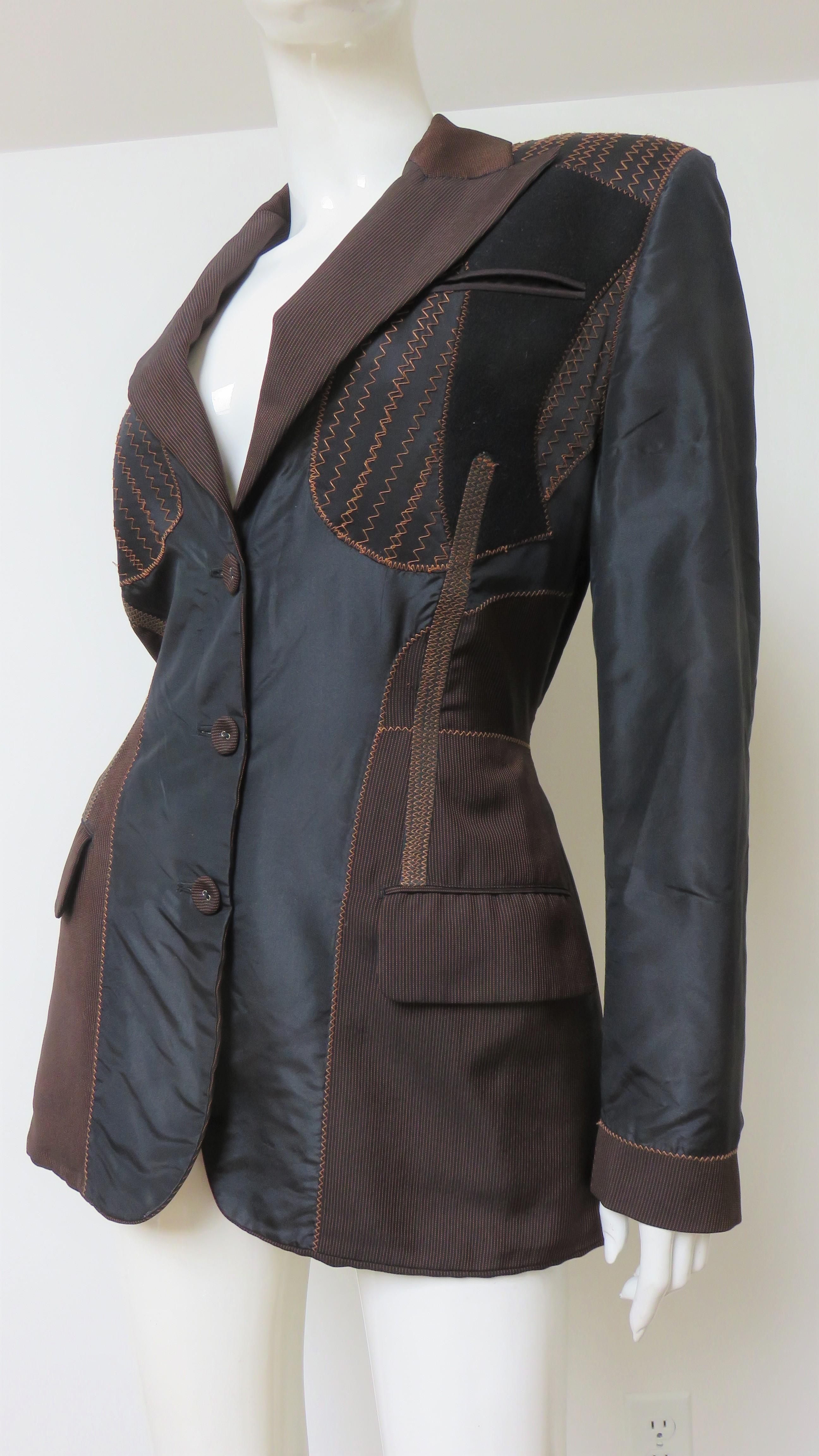 Jean Paul Gaultier Color Block Silk Jacket (veste en soie) en vente 5