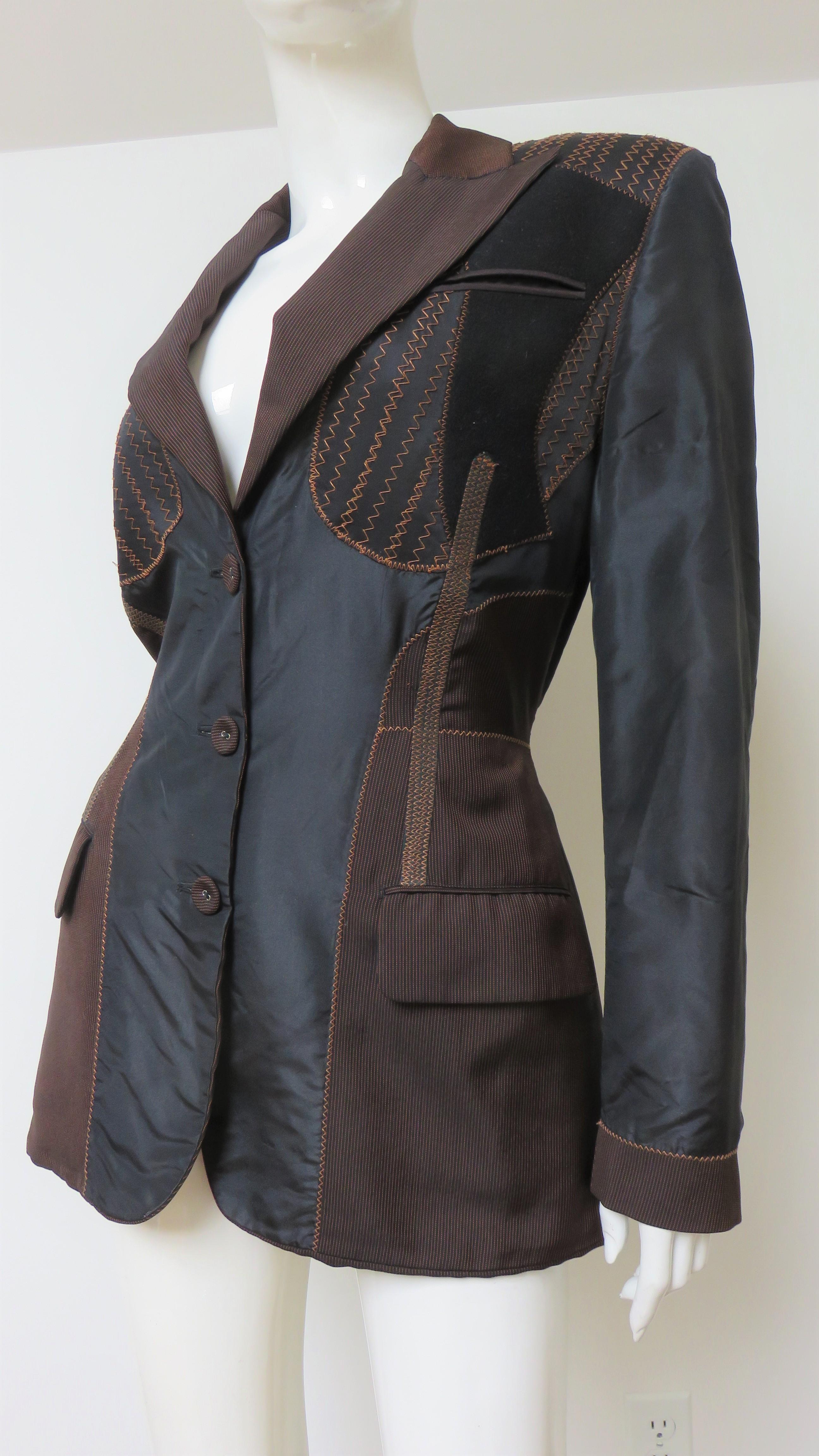 Jean Paul Gaultier Color Block Silk Jacket  For Sale 6