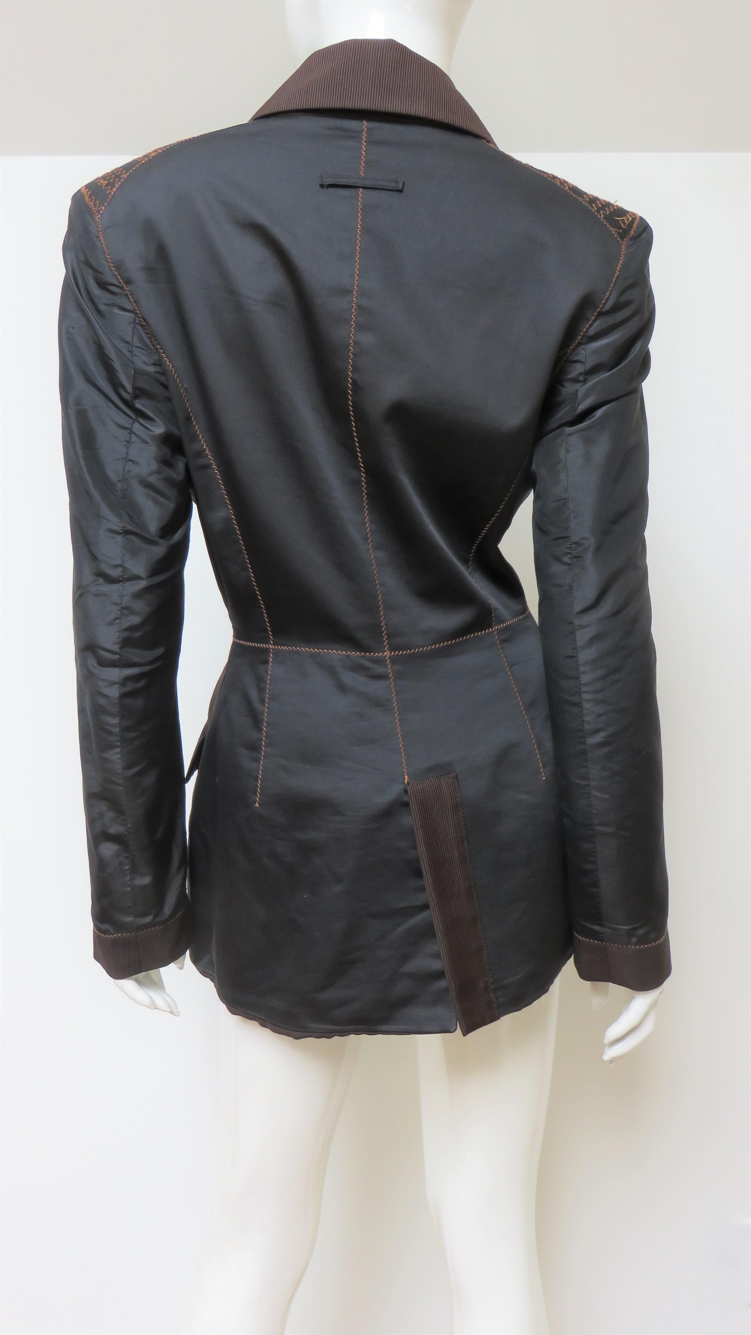 Jean Paul Gaultier Color Block Silk Jacket  For Sale 8