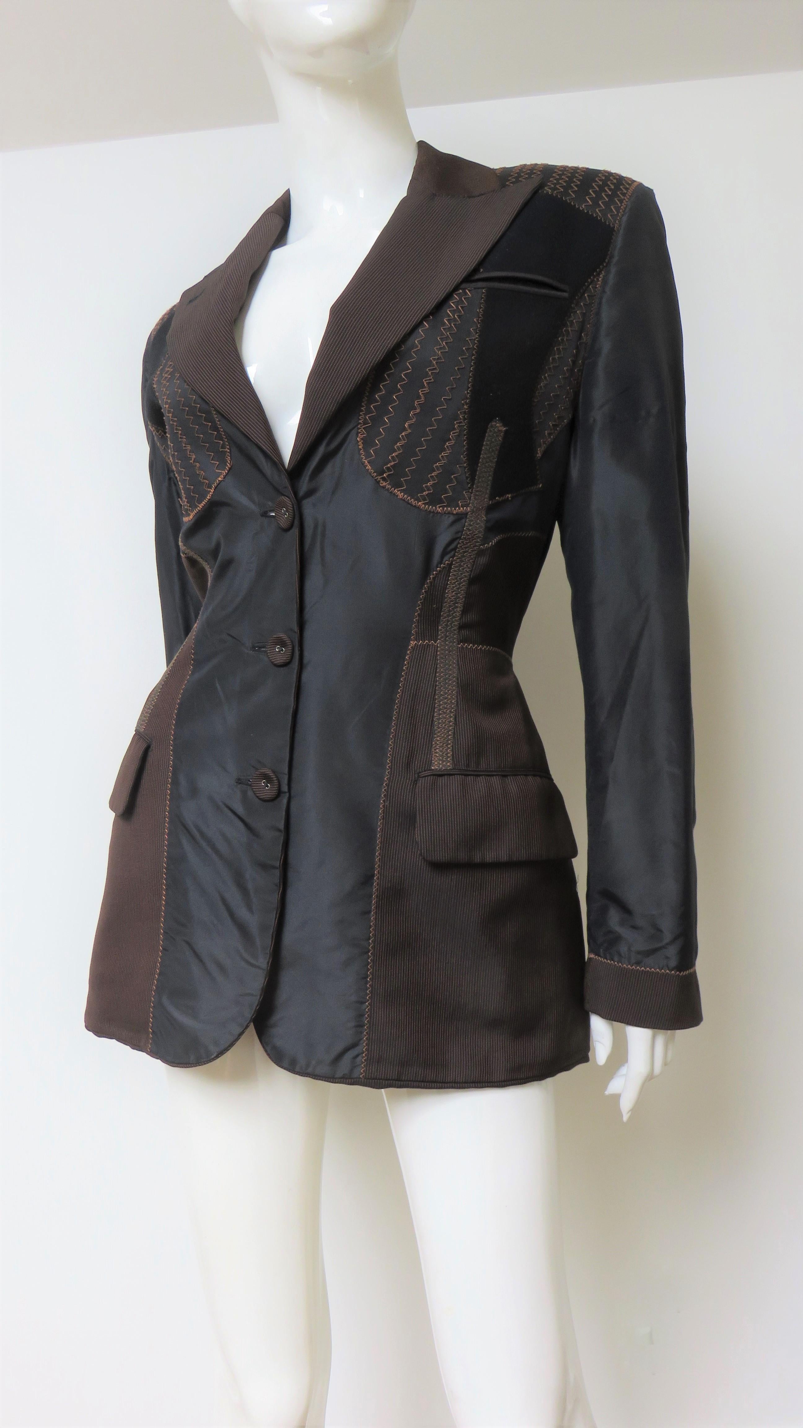 Jean Paul Gaultier Color Block Silk Jacket (veste en soie) Pour femmes en vente