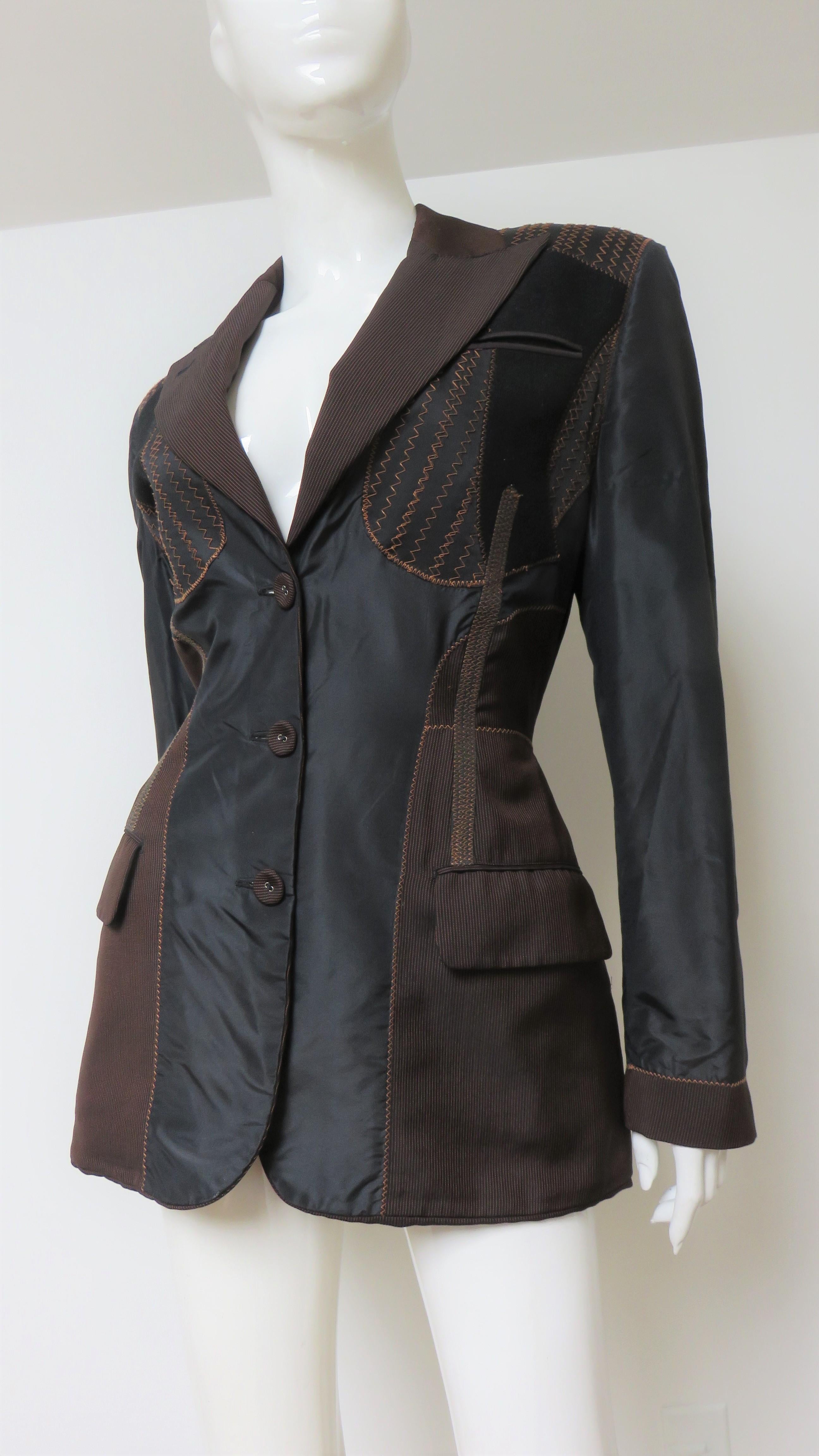 Jean Paul Gaultier Color Block Silk Jacket (veste en soie) en vente 4