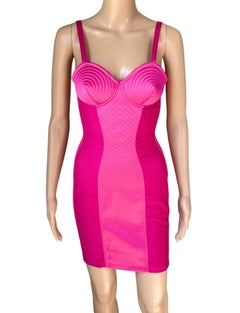 Jean Paul Gaultier Cone Bra Bustier Corset Lace Up Bondage Bodycon Dress