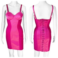 Jean Paul Gaultier Cone Bra Bustier Corset Lace Up Bondage Bodycon Dress