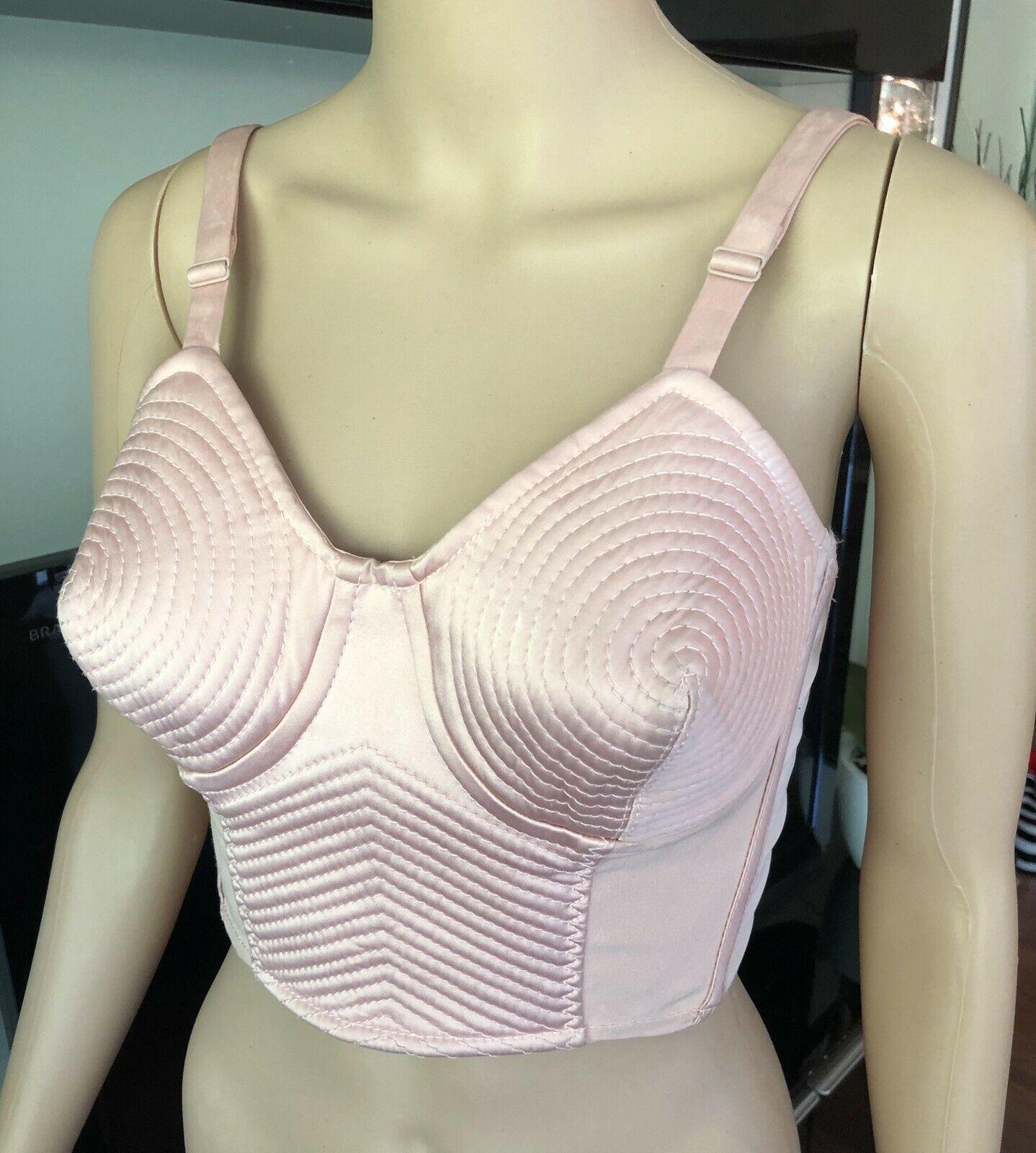 Beige Jean Paul Gaultier Cone Bra Pink Corset Top