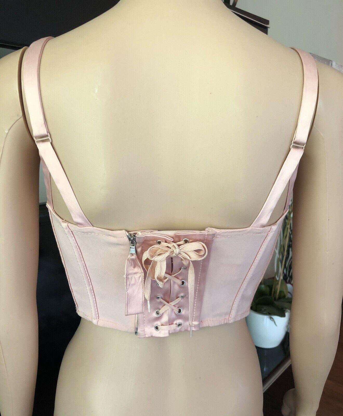 Women's Jean Paul Gaultier Cone Bra Pink Corset Top 