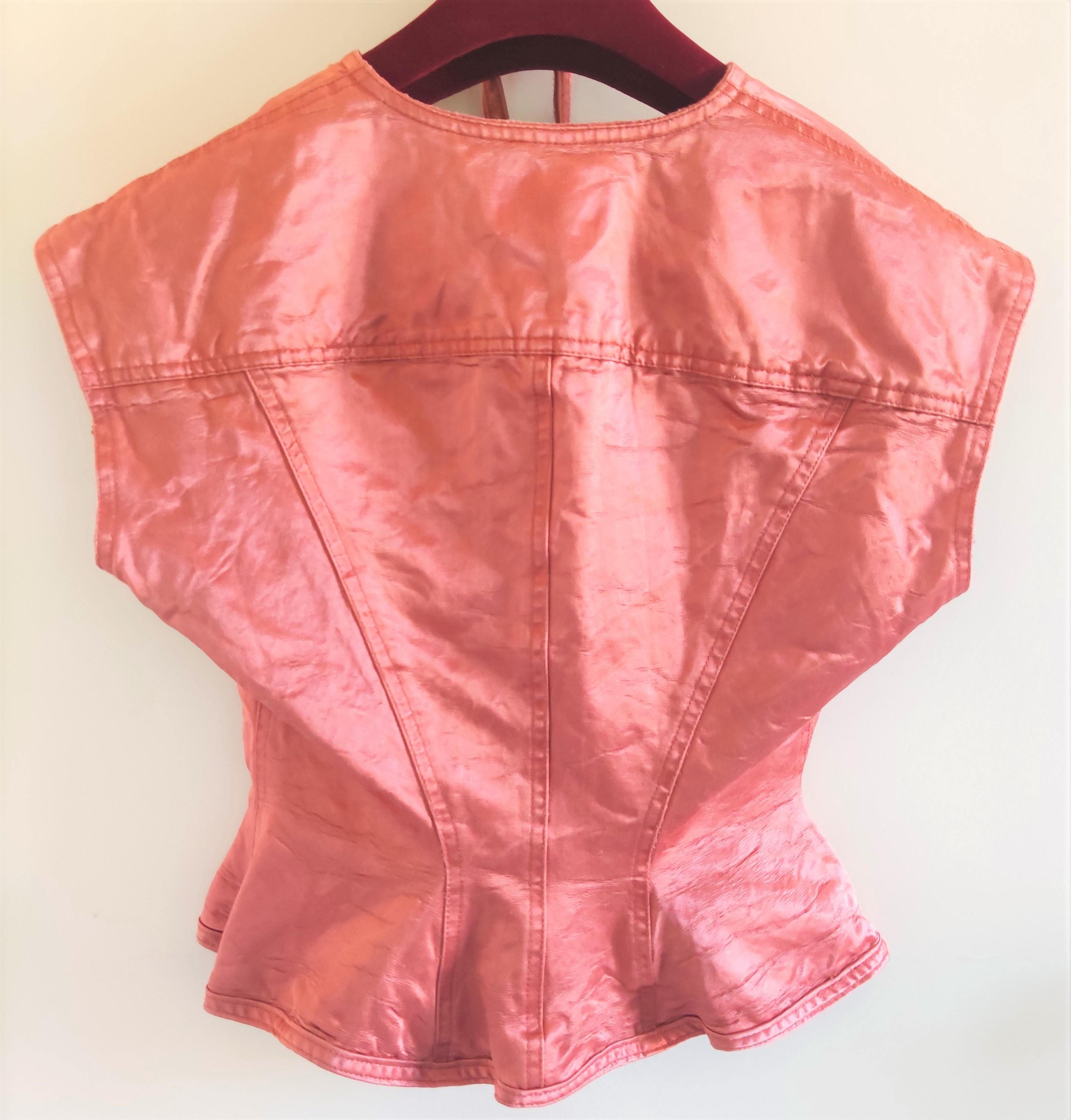 Jean Paul Gaultier - Robe bustier vintage en dentelle rose et rose avec corset de bondage en vente 5