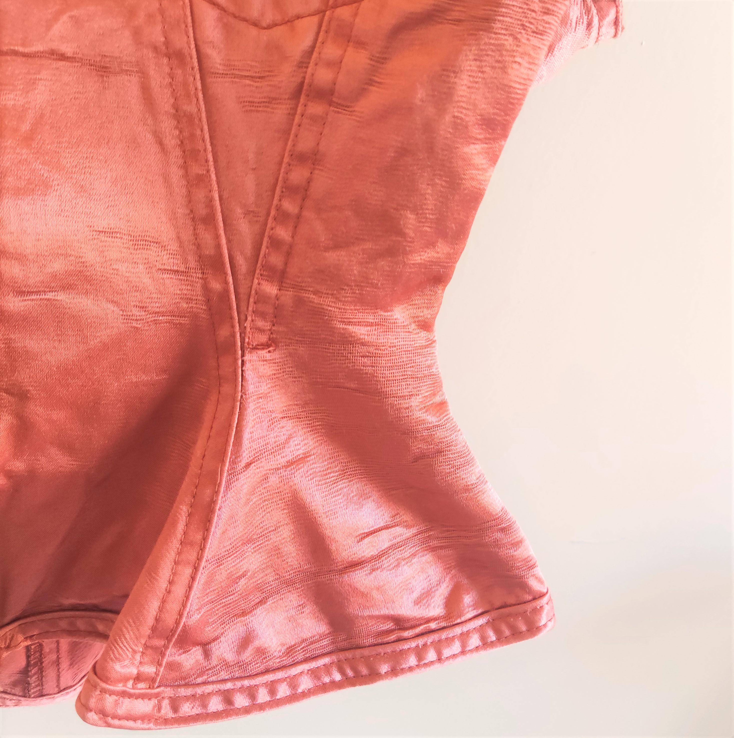 Jean Paul Gaultier Korsett-Bustier Rosa Rose Vintage Bondage-Kleid aus Spitze Damen im Angebot