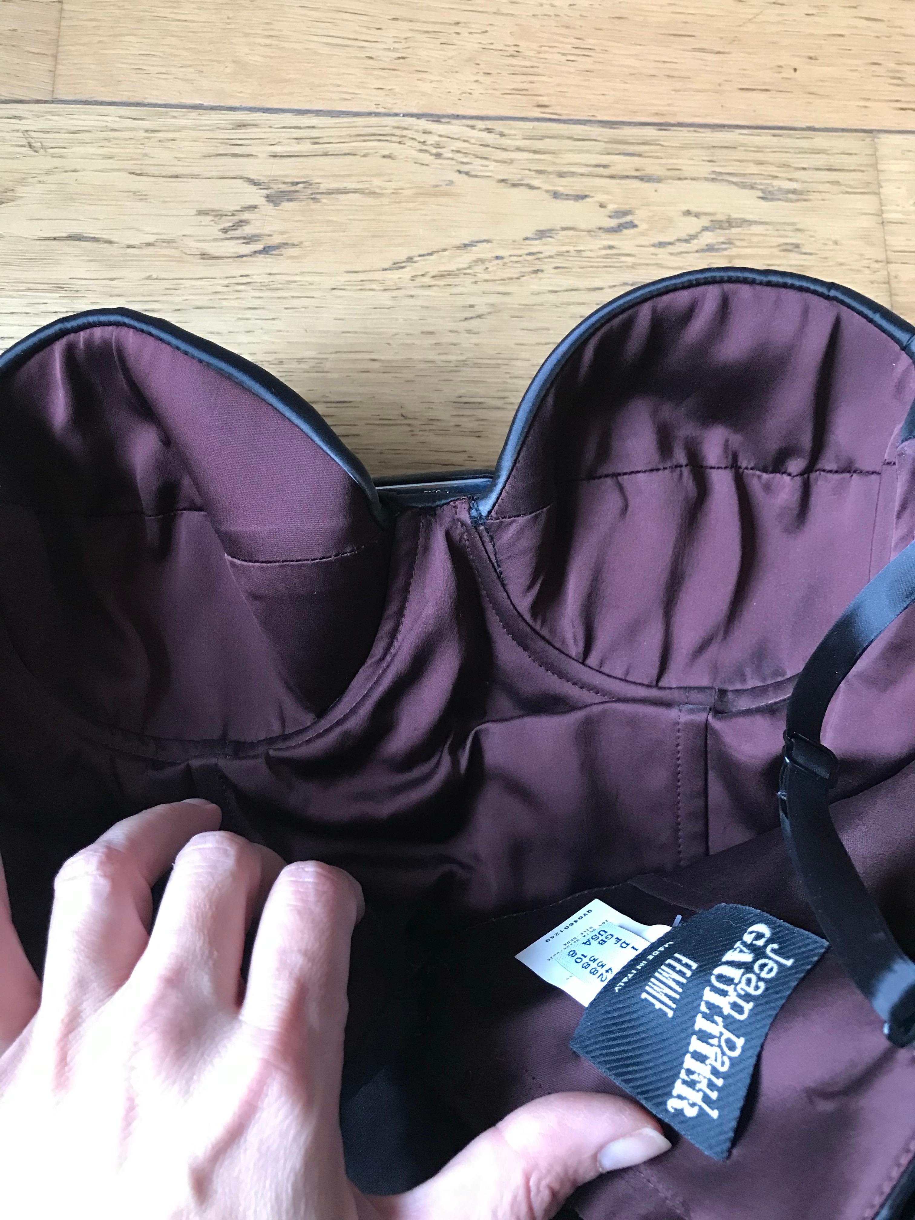 Noir JEAN PAUL GAULTIER Robe de soirée à corset comme neuve en vente