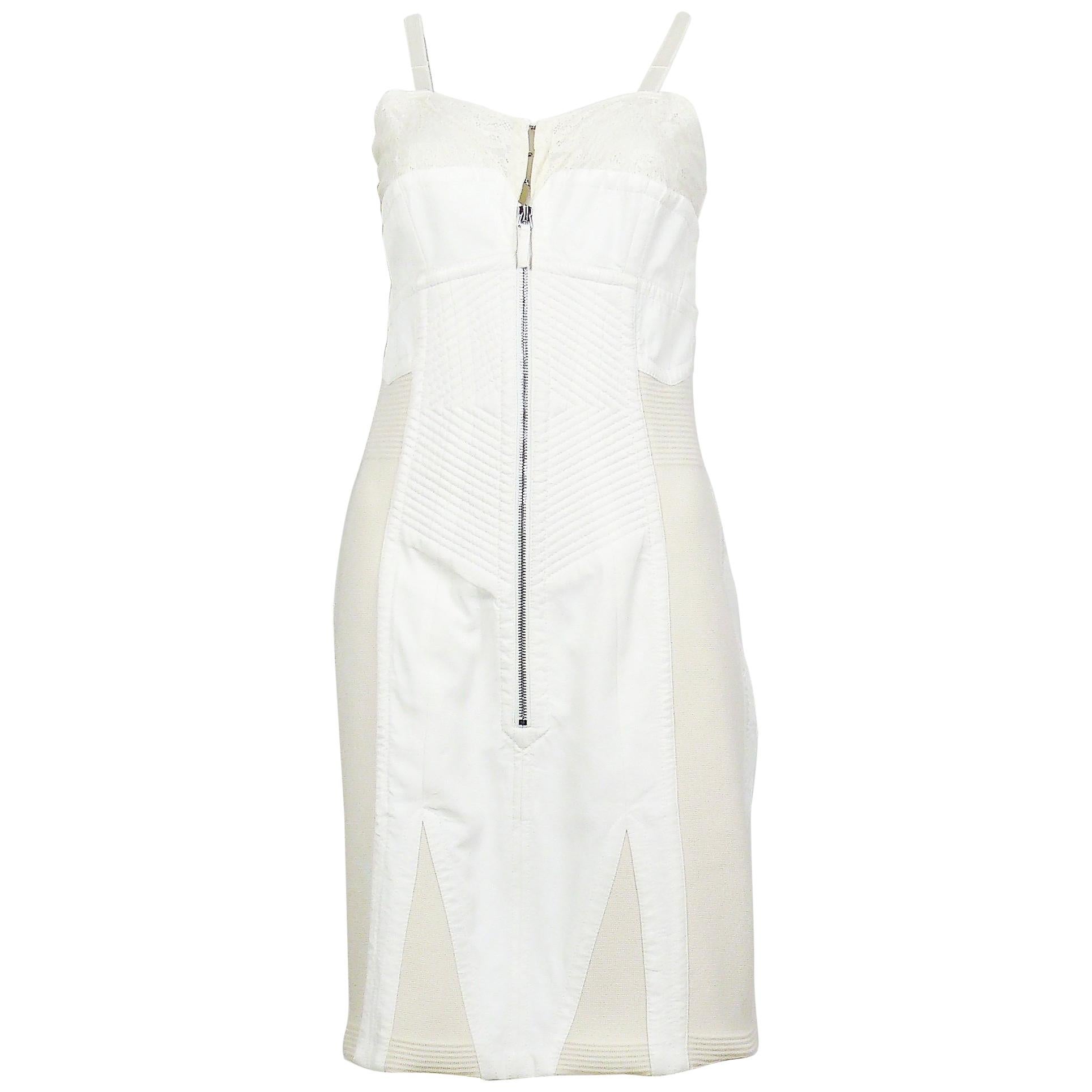 Jean Paul Gaultier Vestido corsé con sujetador de encaje Talla 12 US en venta