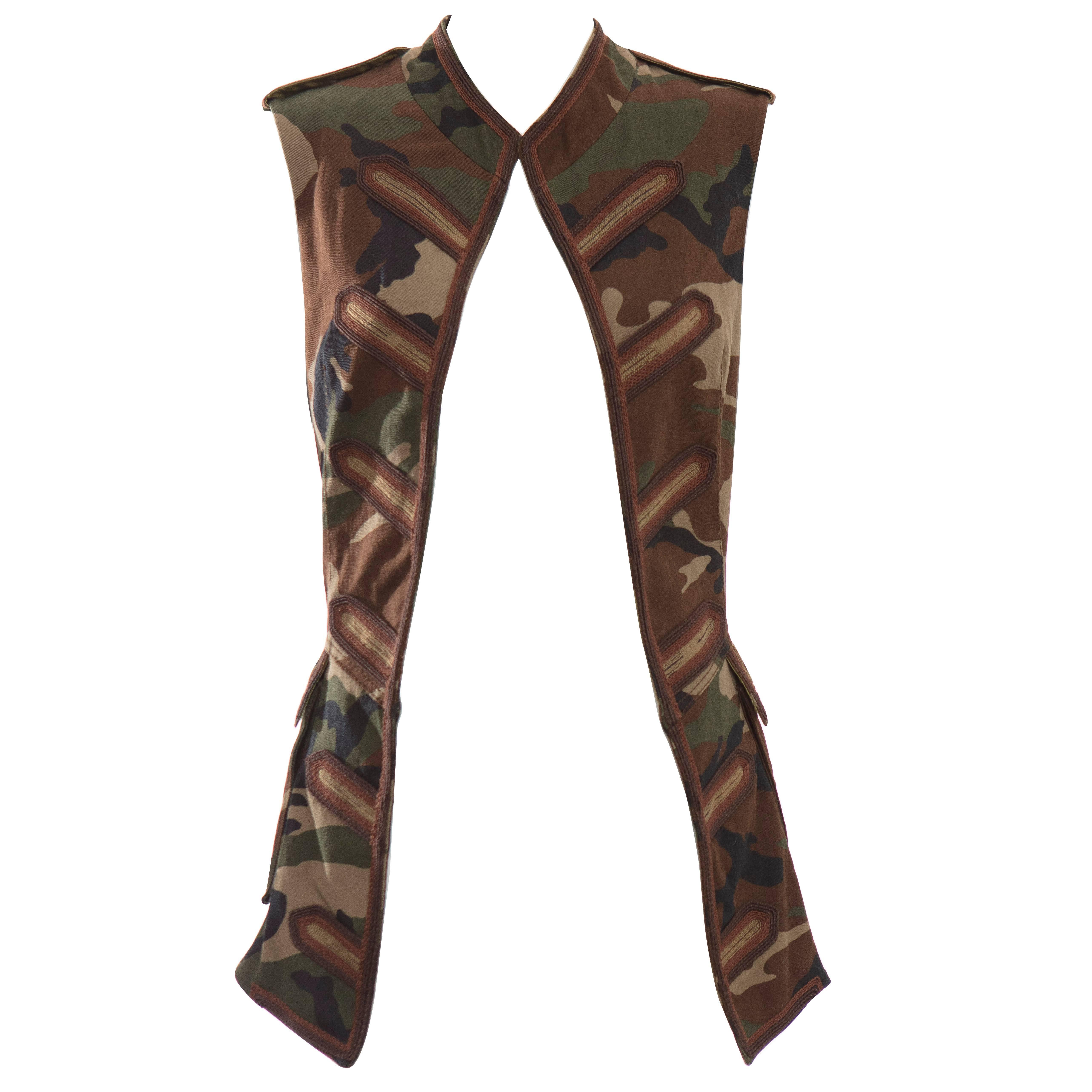 Jean Paul Gaultier Cotton Camouflage Vest, Spring - Summer 2008