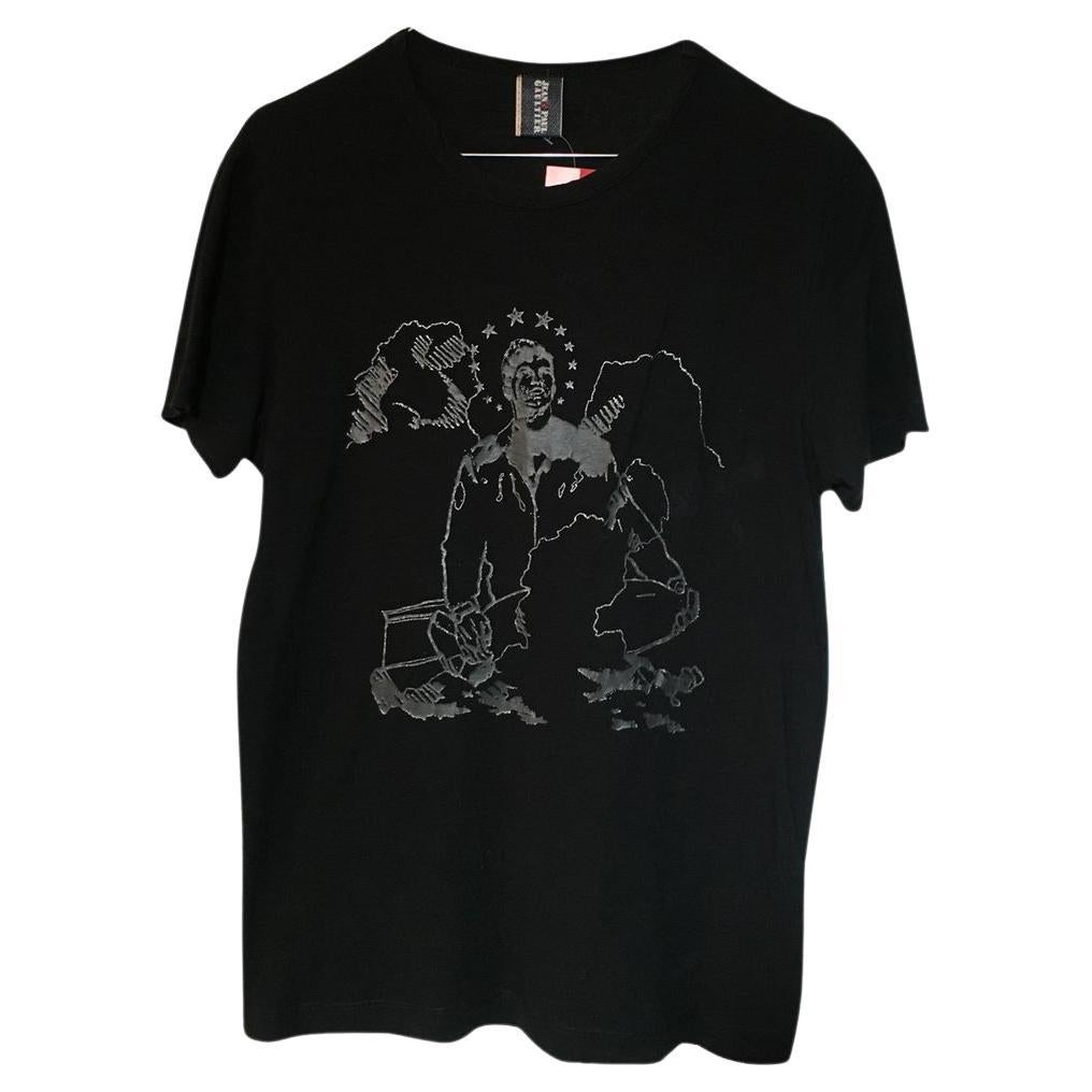 Jean Paul Gaultier: schwarzes Baumwoll-T-Shirt 