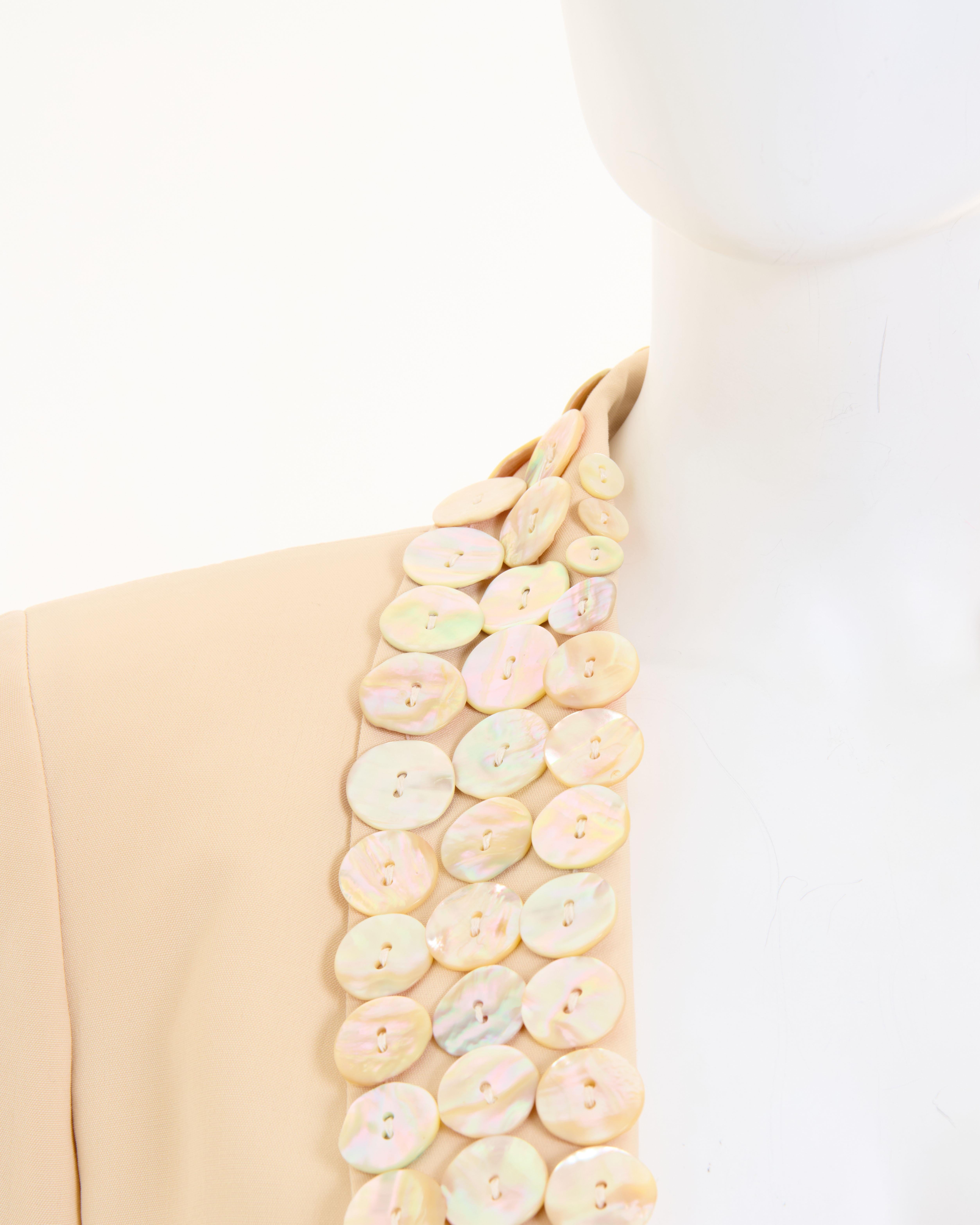 Jean Paul Gaultier Couture S/S 2003 Jacke mit Perlmuttknopf-Verzierung im Angebot 7