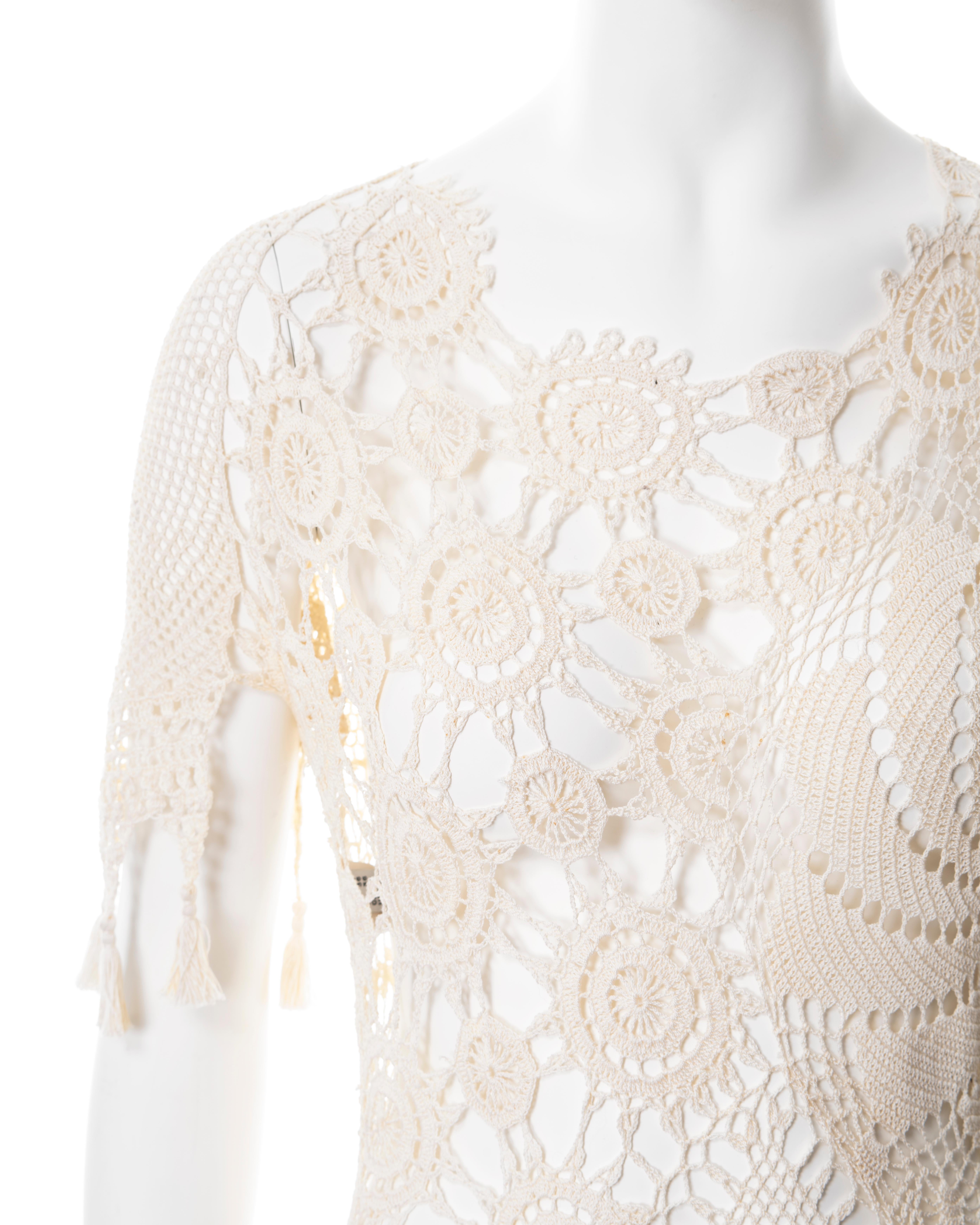 Jean Paul Gaultier cream crochet cotton deconstructed dress, ss 2008 1