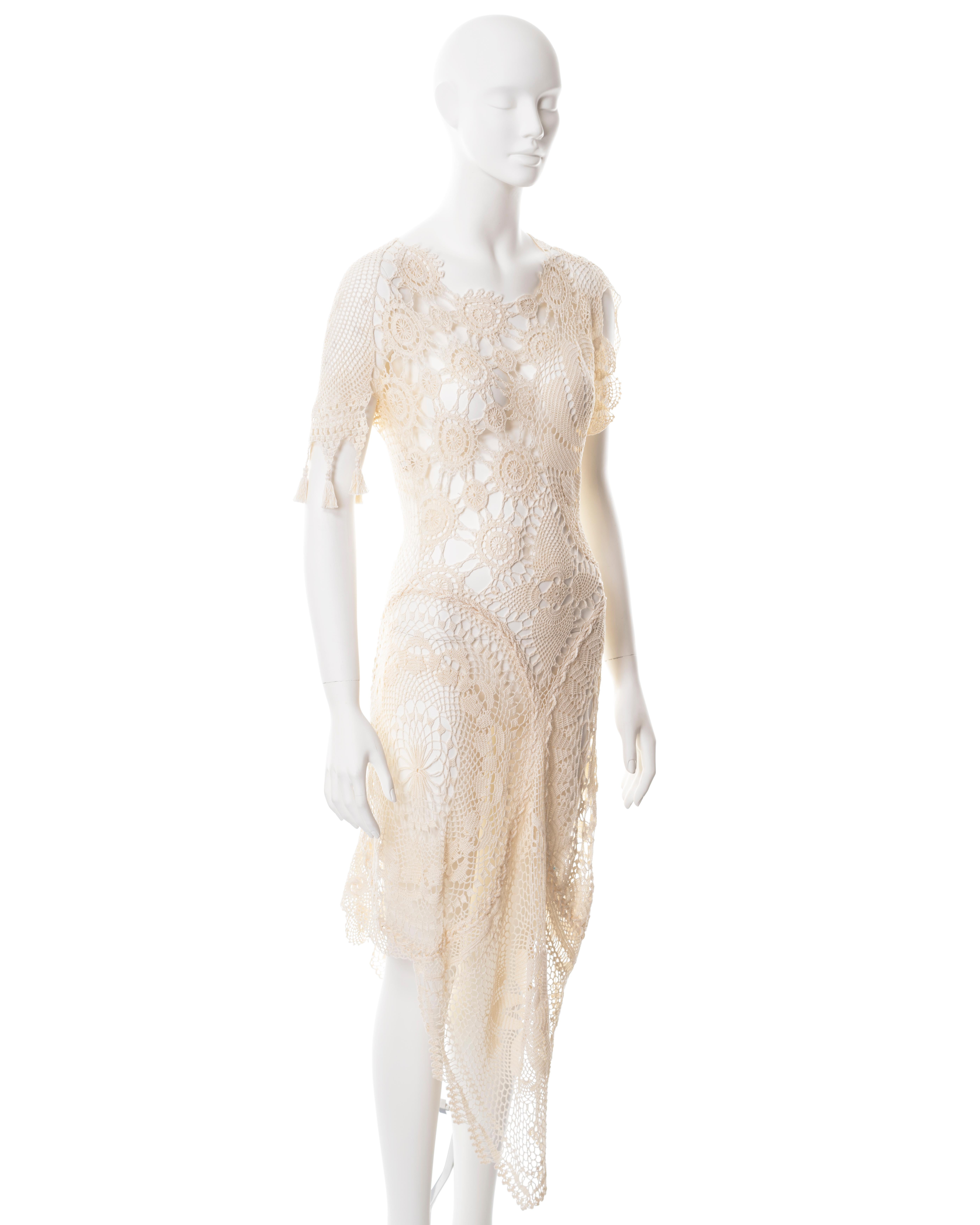 Jean Paul Gaultier cream crochet cotton deconstructed dress, ss 2008 2