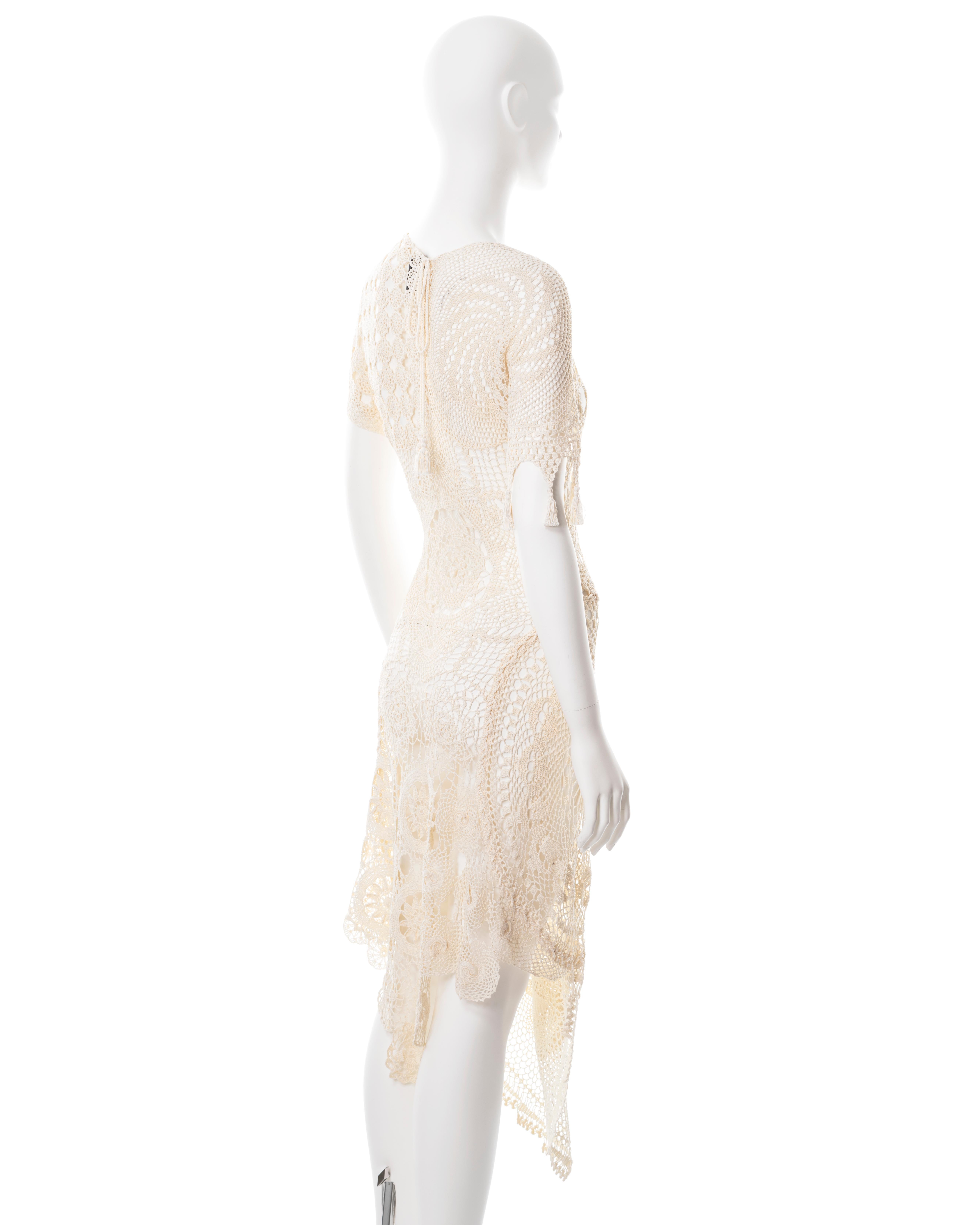 Jean Paul Gaultier cream crochet cotton deconstructed dress, ss 2008 4