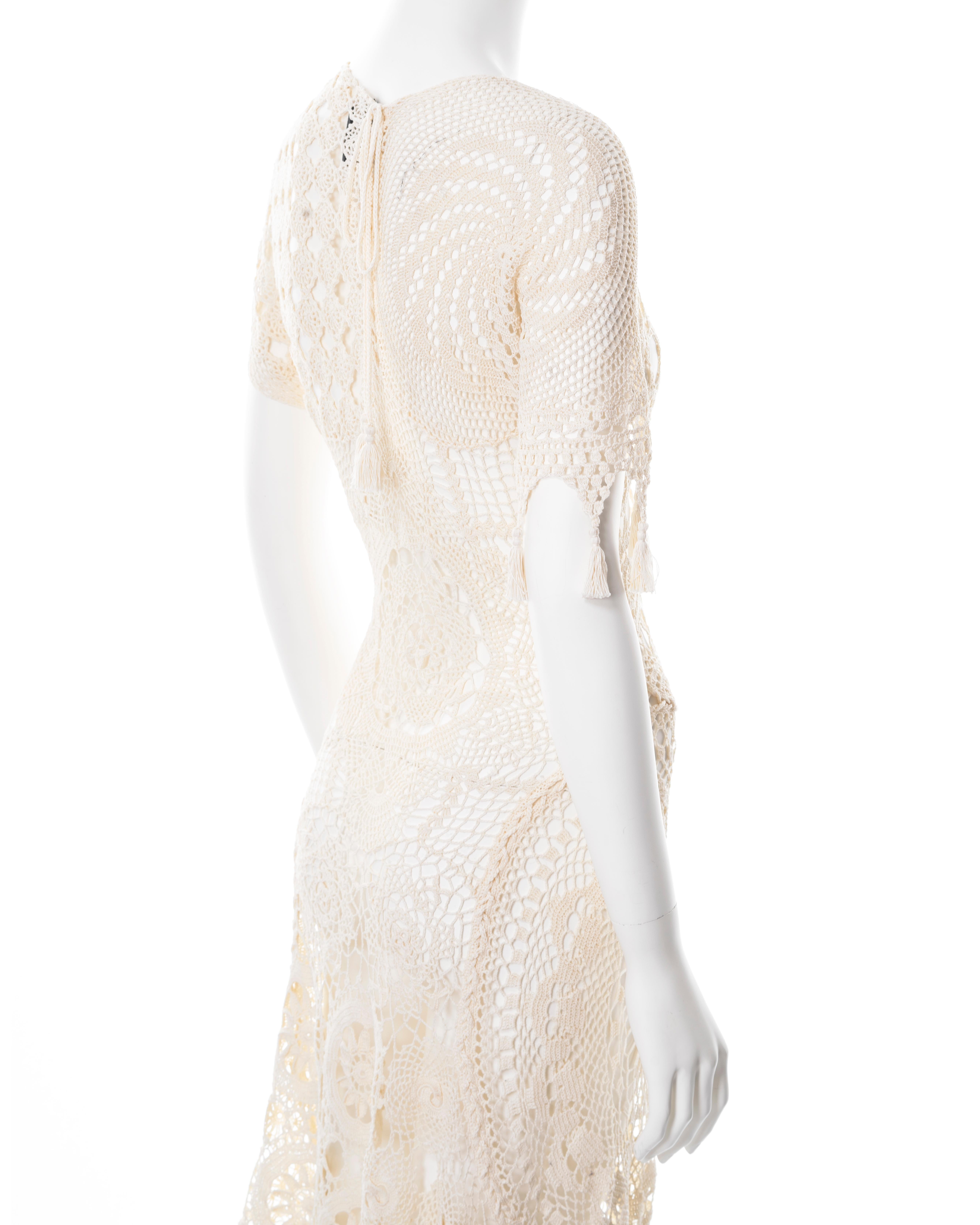 Jean Paul Gaultier cream crochet cotton deconstructed dress, ss 2008 5