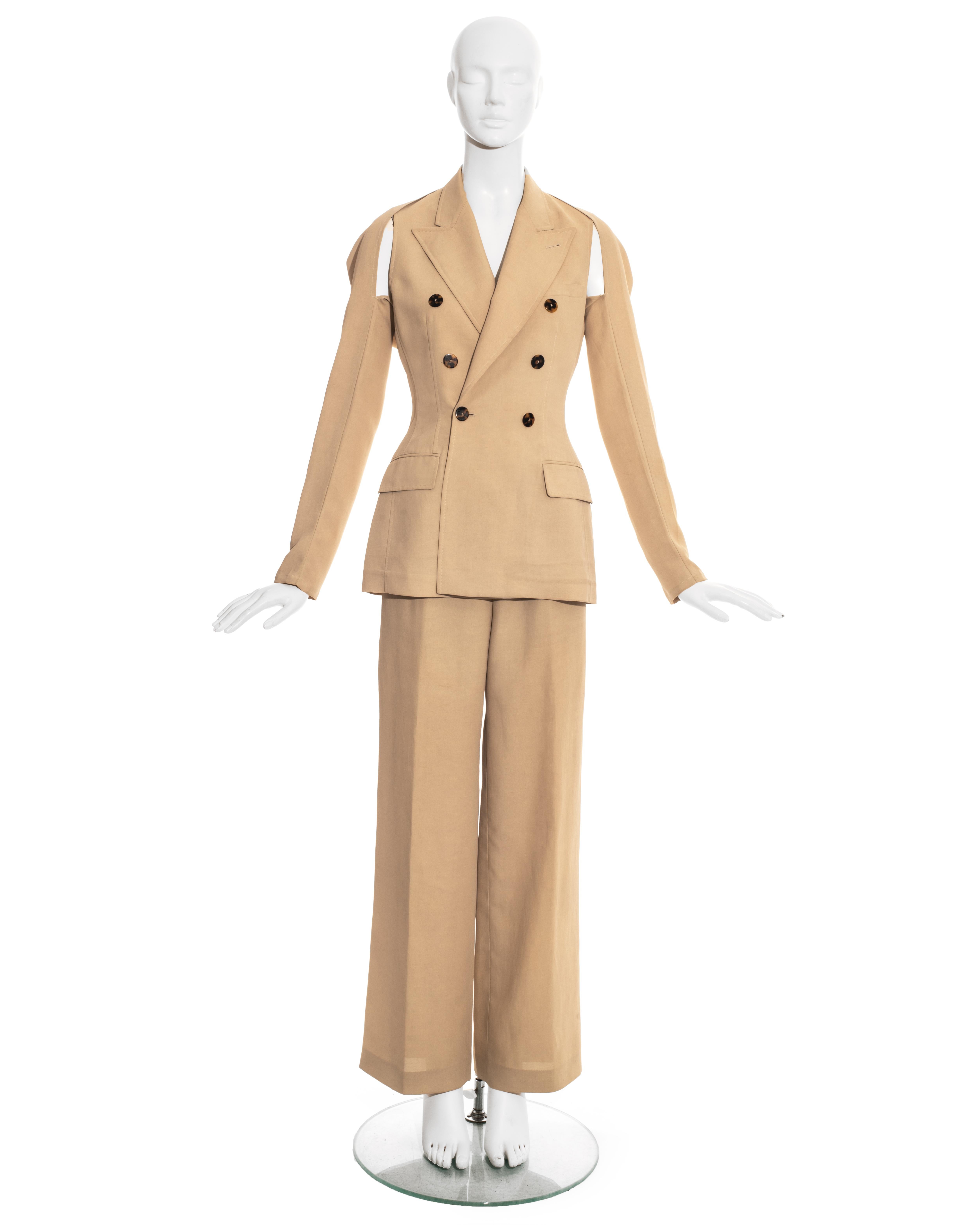 Jean Paul Gaultier Jeans, pantalone tre pezzi in lino color crema, ss 1997 In condizioni ottime in vendita a London, GB