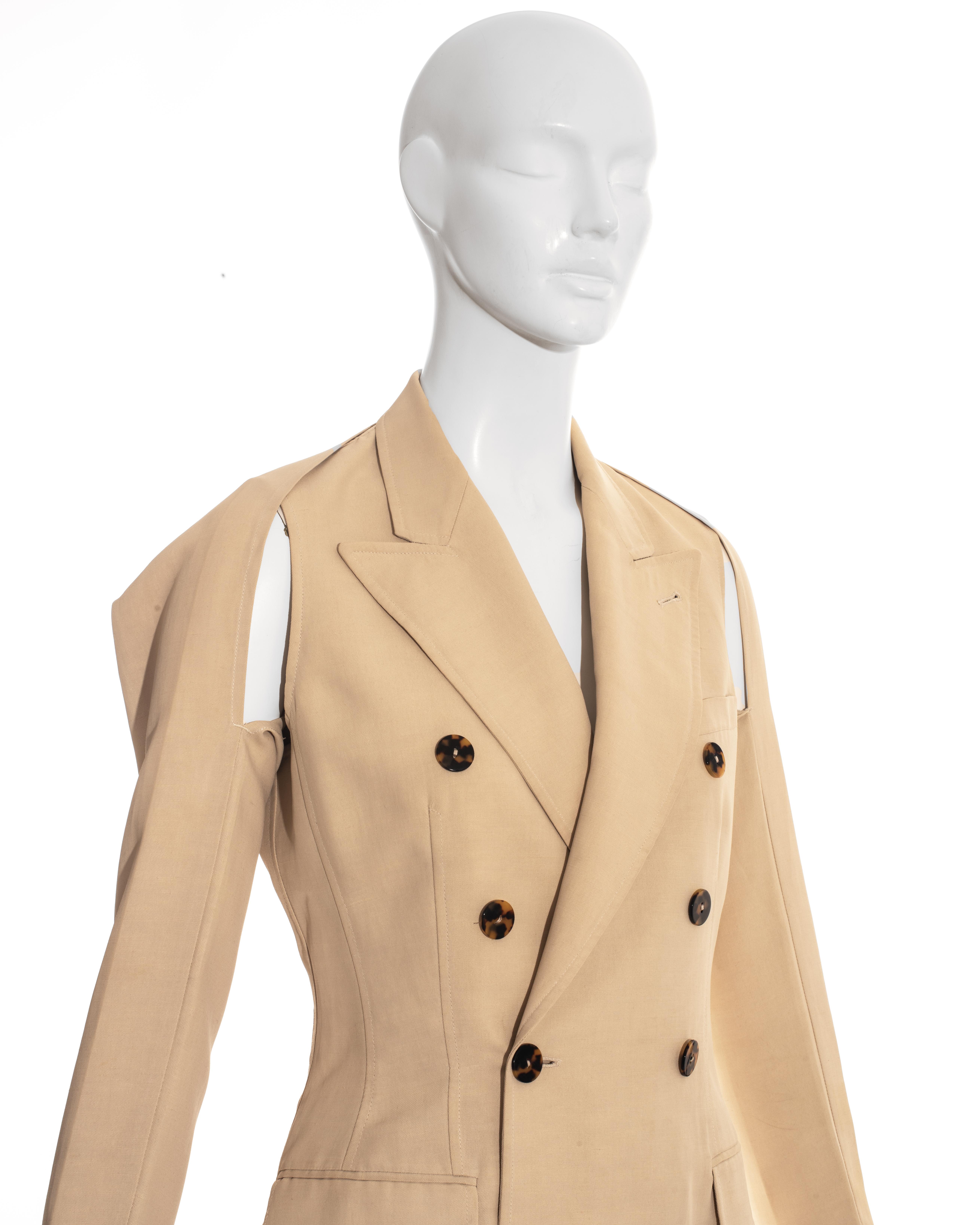 Jean Paul Gaultier Jean Paul Gaultier brown short sleeve double breasted trouser suit designer uk12 