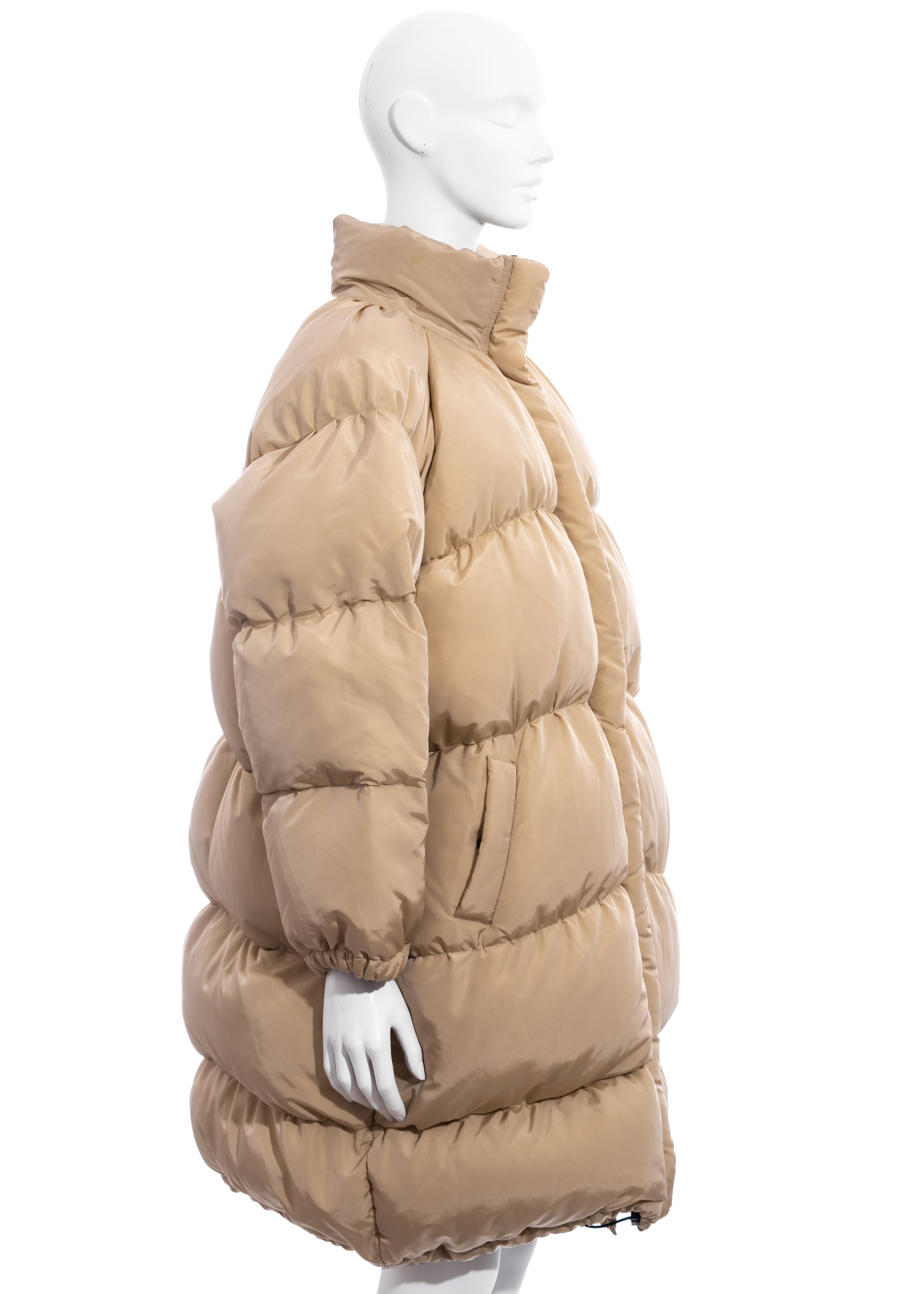 Beige Jean Paul Gaultier cream oversized puffer coat, fw 1999