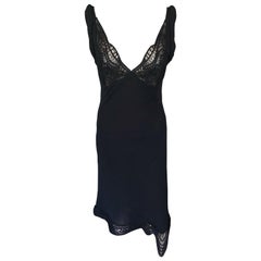 Vintage Jean Paul Gaultier Crochet Bustier Black Dress