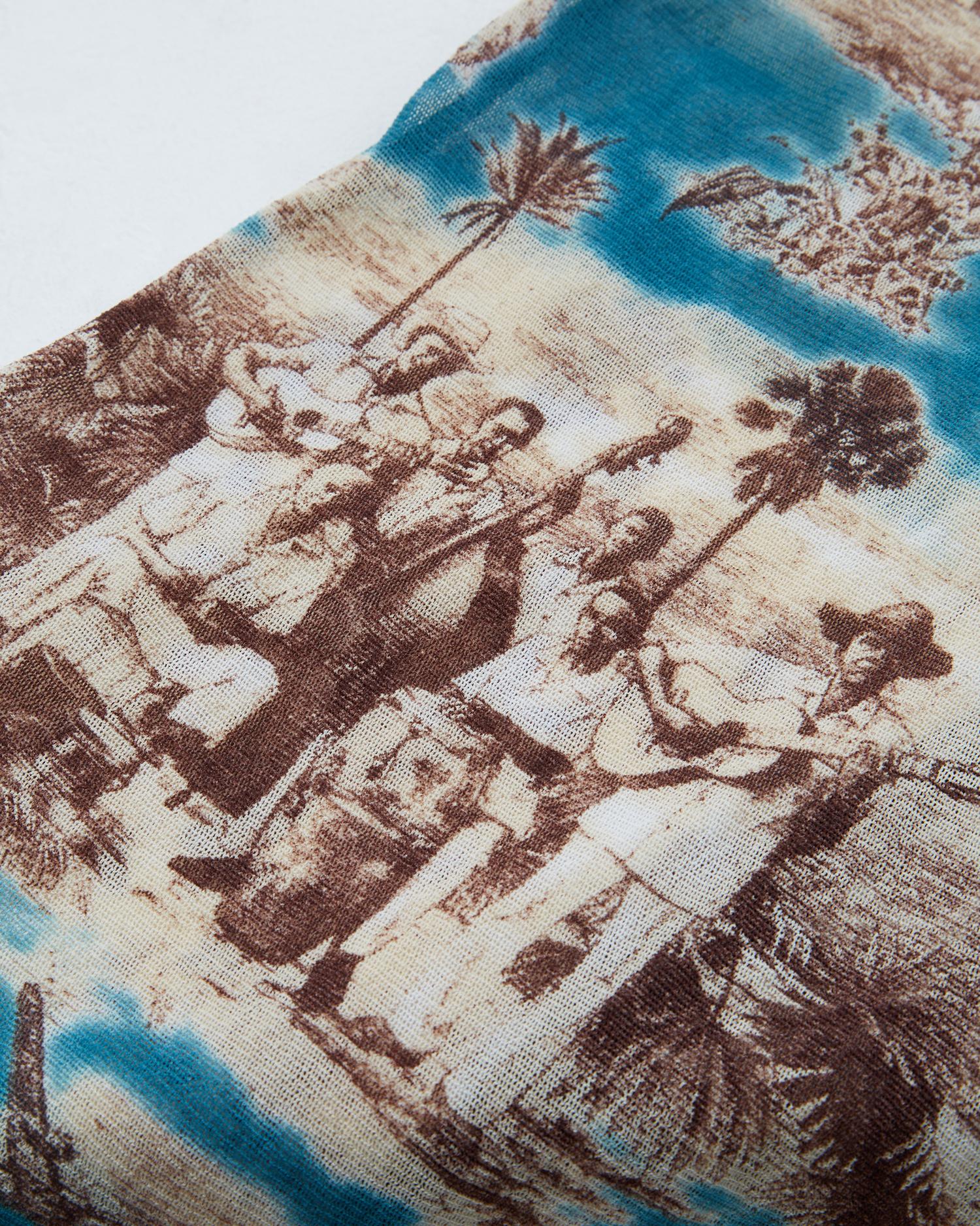 Jean Paul Gaultier Cuba print mesh long-sleeve shirt, ss 1998 For Sale 3