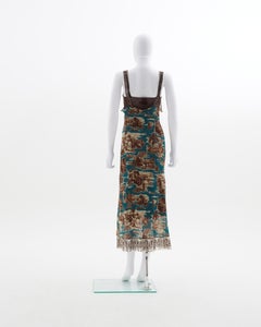 Jean Paul Gaultier Cuba print mesh maxi dres, ss 1998