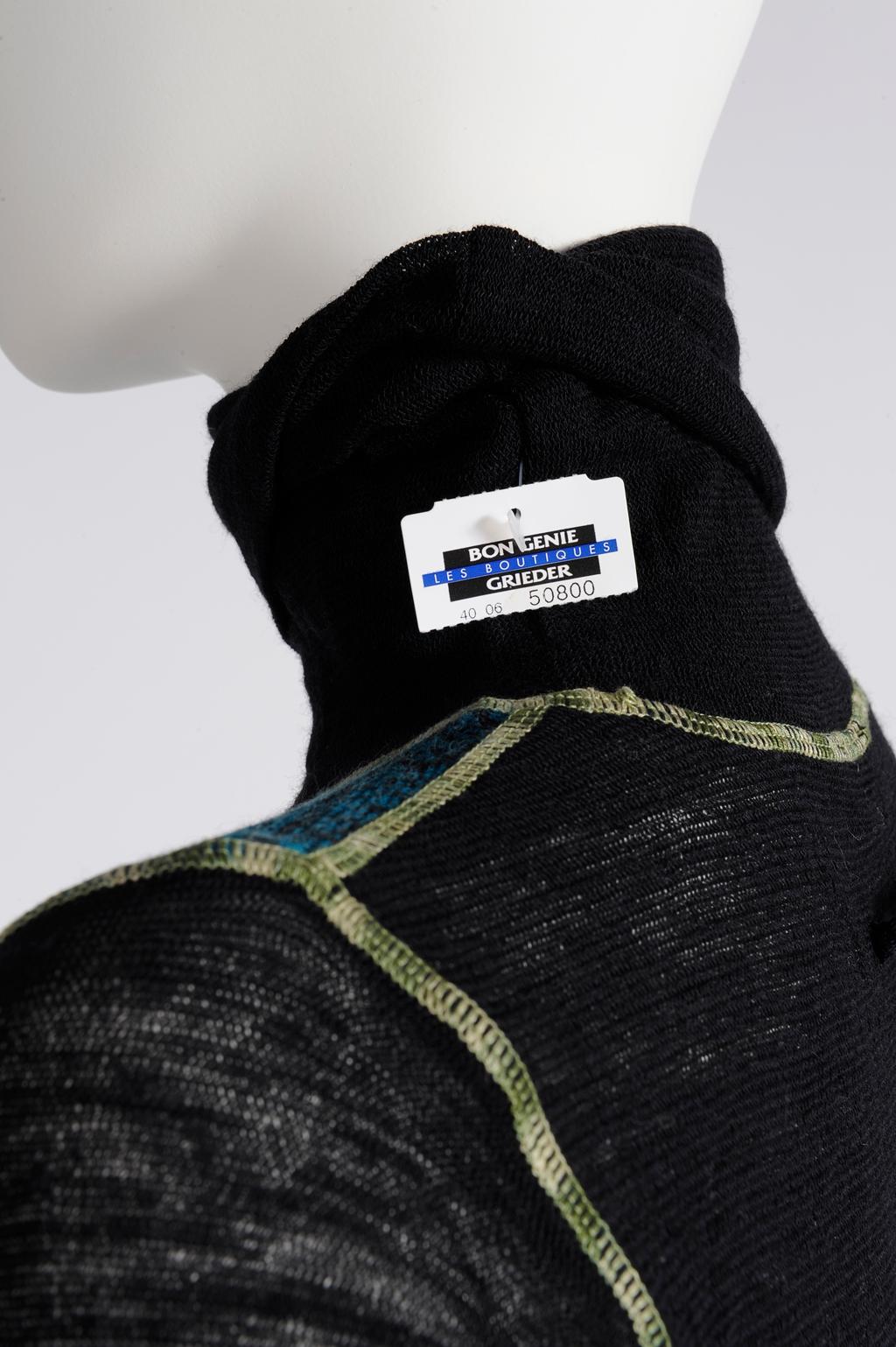 Jean Paul Gaultier Currency Print Mesh Turtleneck Top, Fall-Winter 1994-1995 4